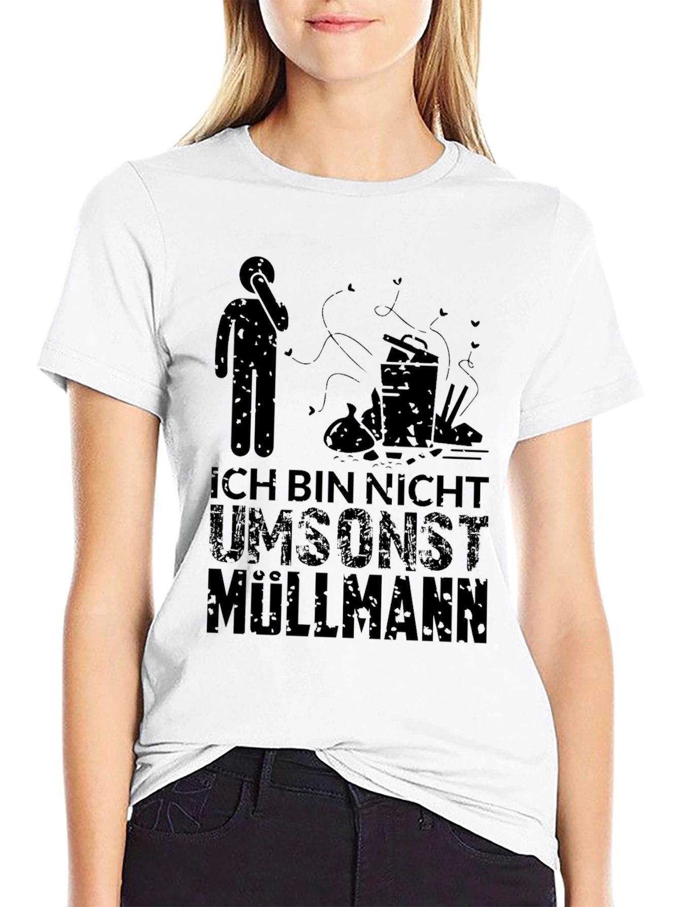 Funny German Ich Bin Nicht Umsonst Müllmann T-Shirt