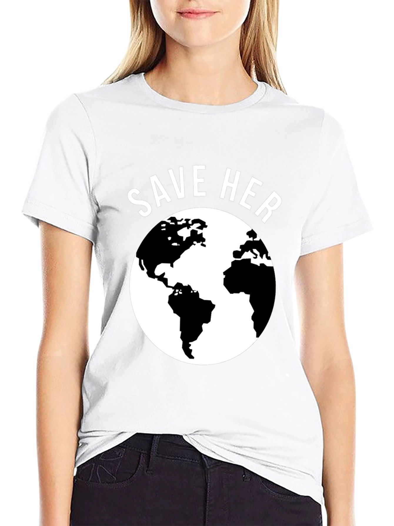 Save Her Earth Graphic Tee - Eco-Friendly Awareness Shirt