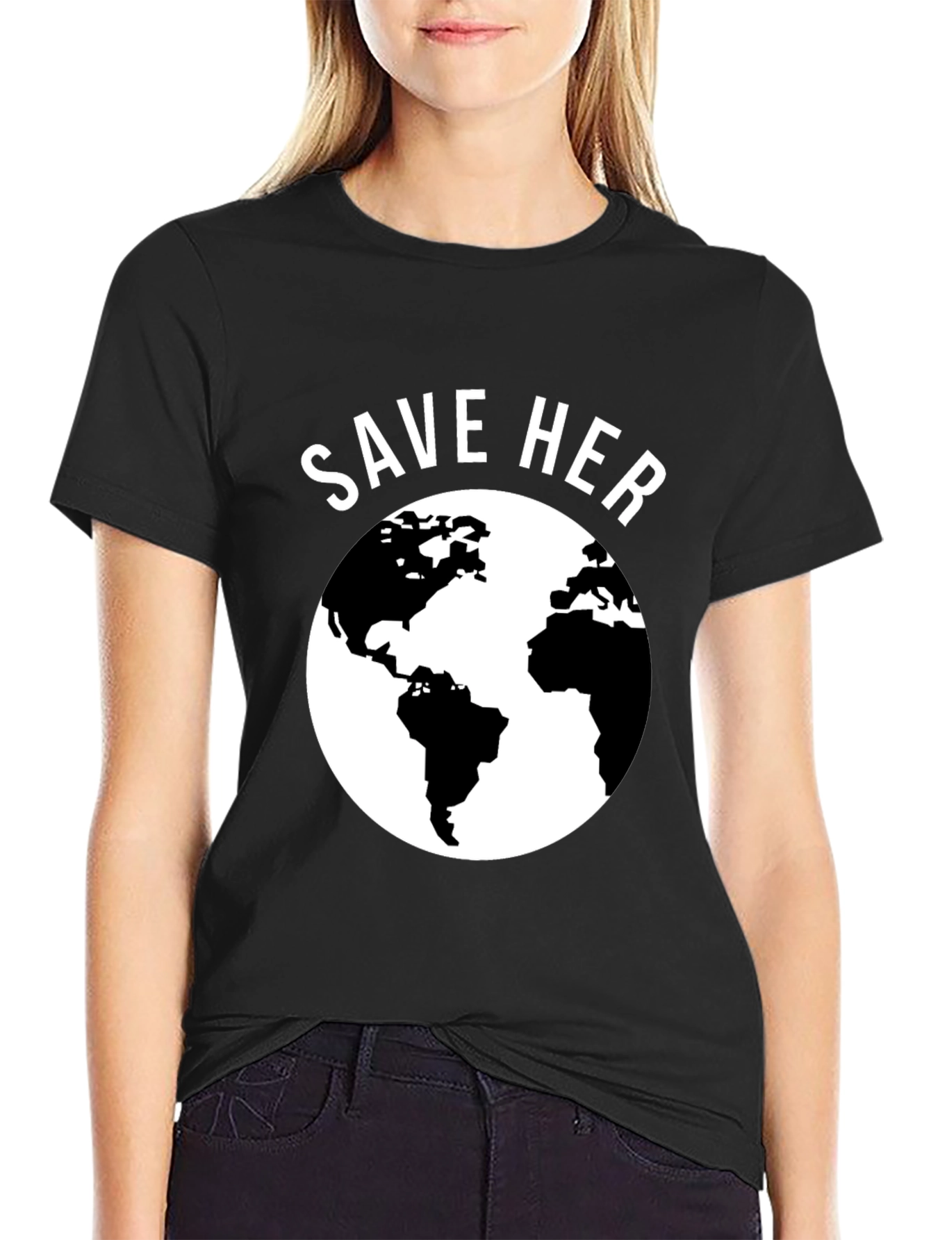 Save Her Earth Graphic Tee - Eco-Friendly Awareness Shirt