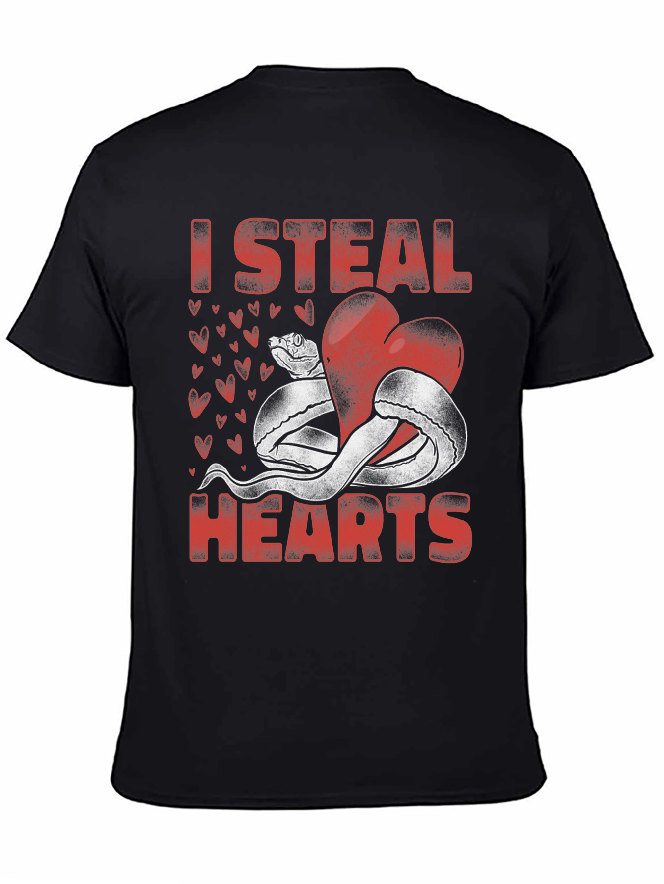I Steal Hearts Snake Valentines Day Graphic T-Shirt
