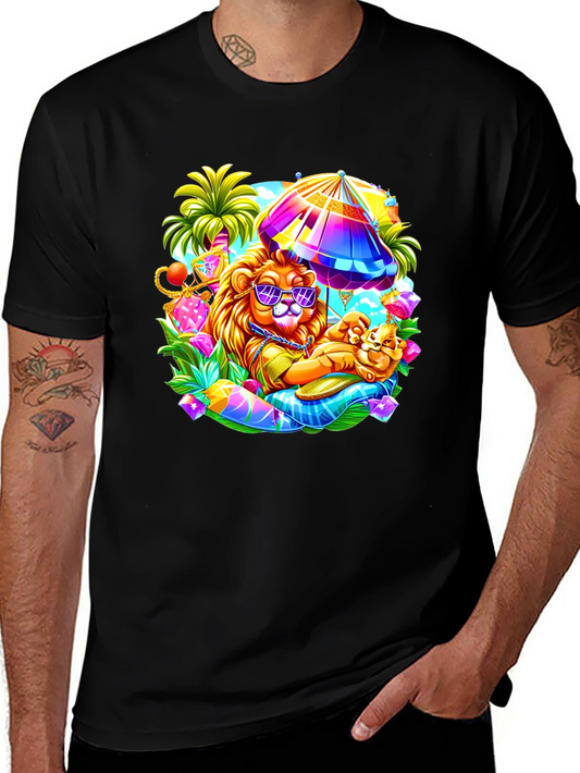 Lion on Vacation Graphic Tee