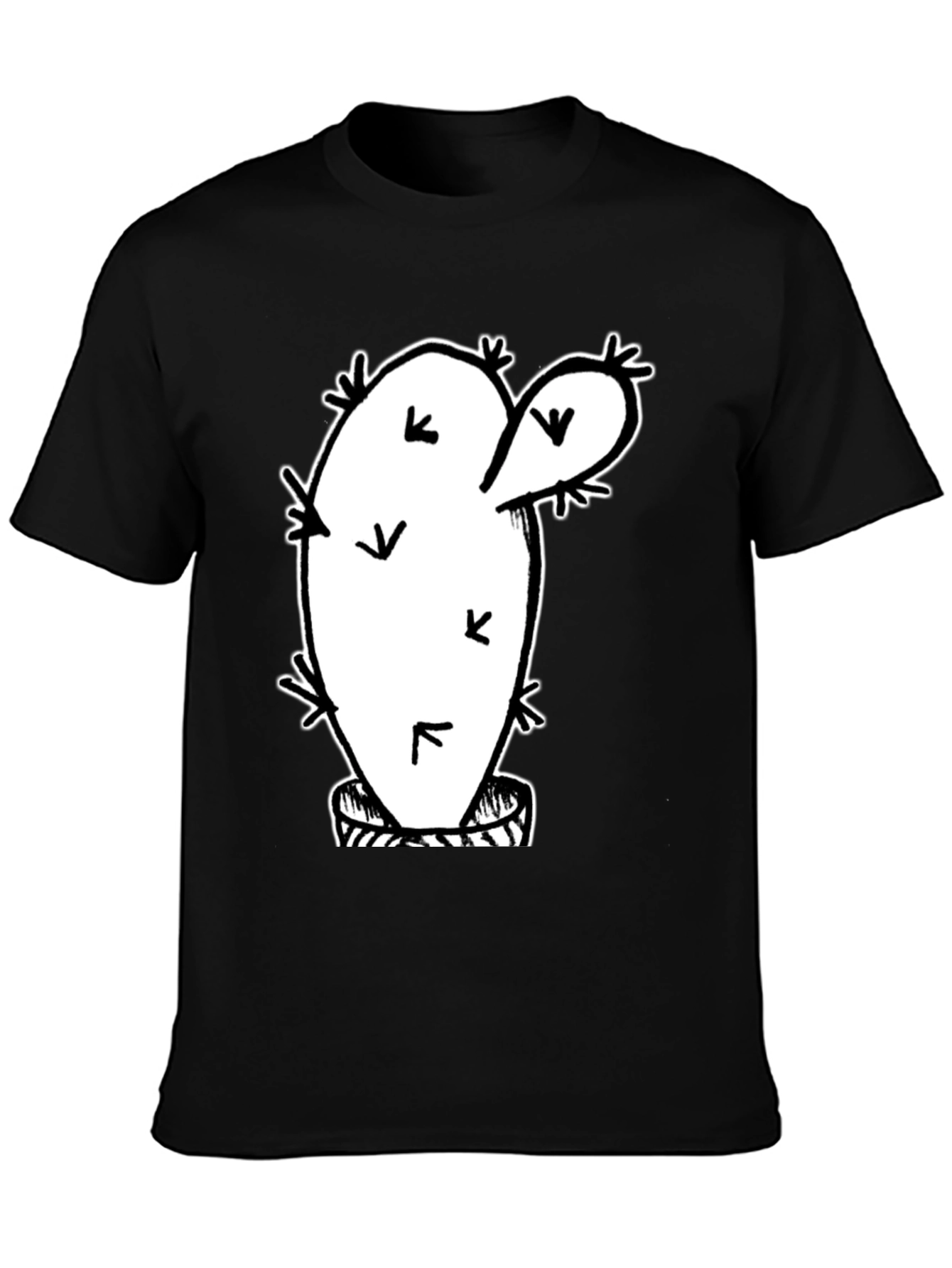 Cactus Graphic T-Shirt - Trendy Black Tee