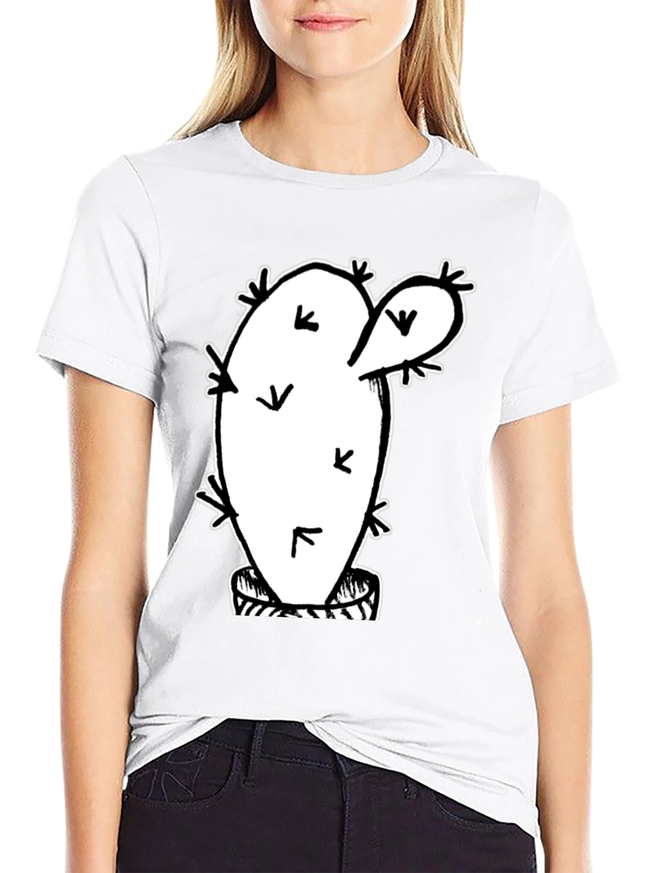 Cactus Graphic T-Shirt - Trendy Black Tee
