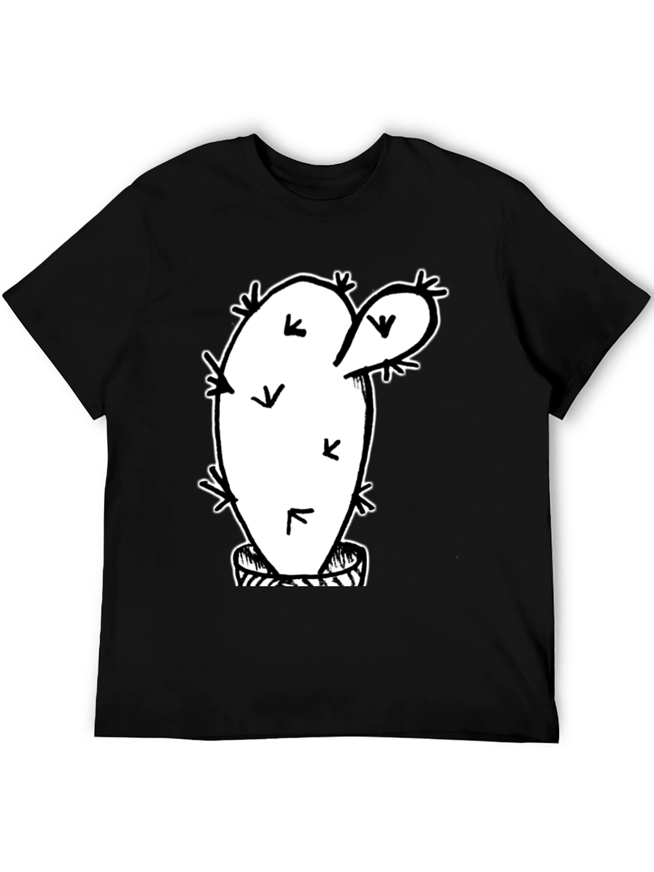 Cactus Graphic T-Shirt - Trendy Black Tee
