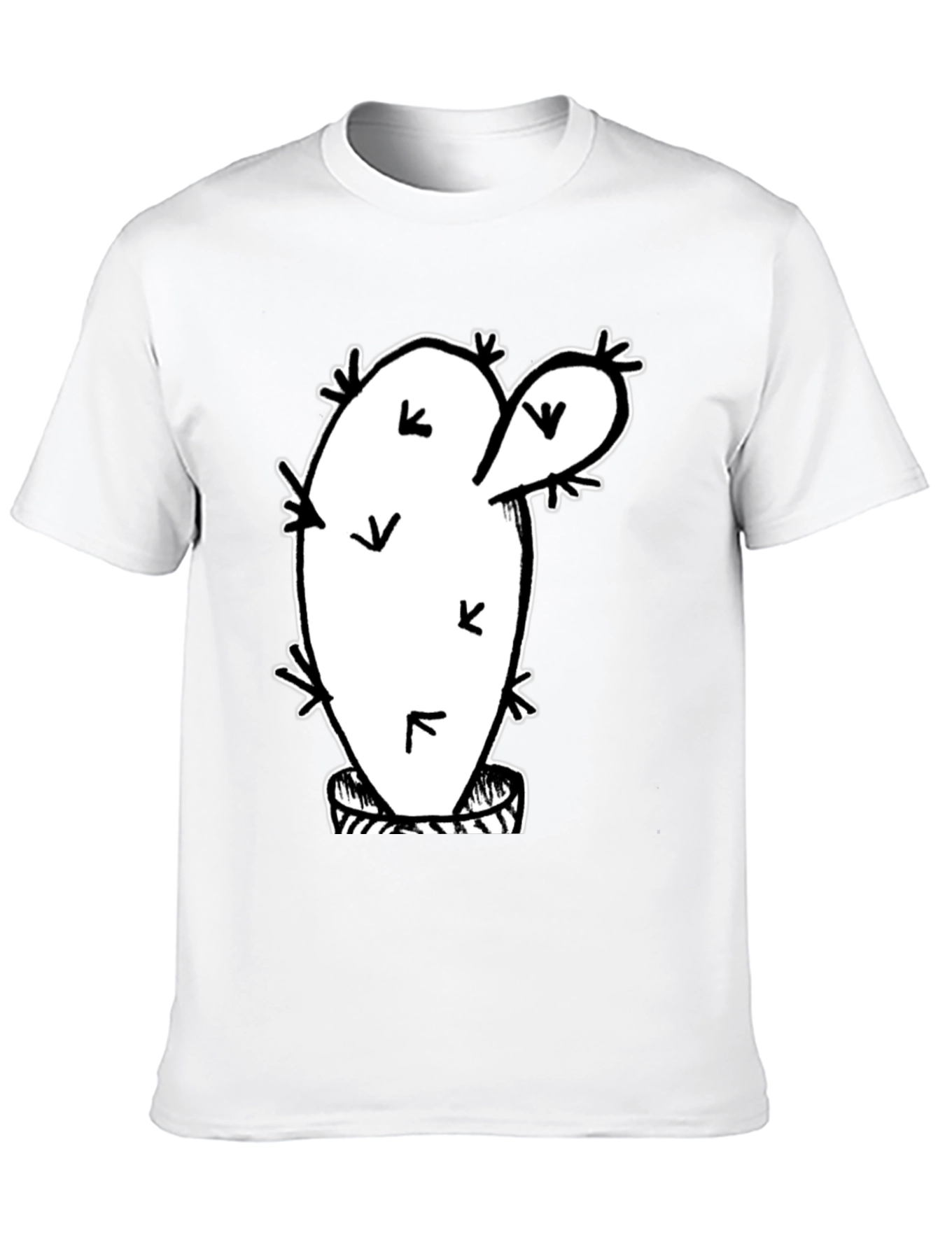 Cactus Graphic T-Shirt - Trendy Black Tee