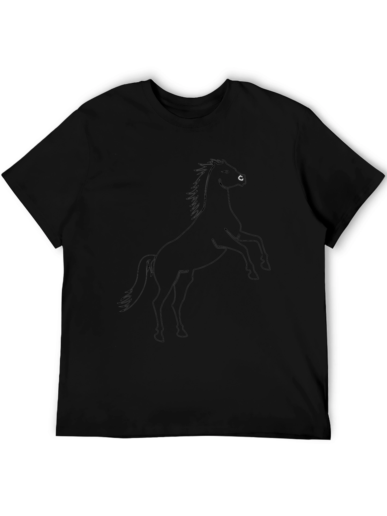 Black Horse Graphic Tee - Mens Casual Shirt