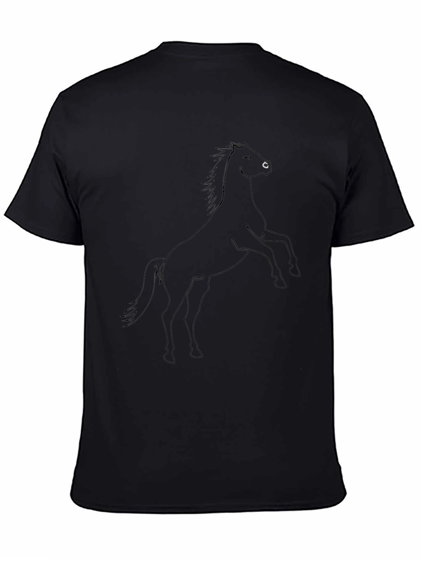 Black Horse Graphic Tee - Mens Casual Shirt