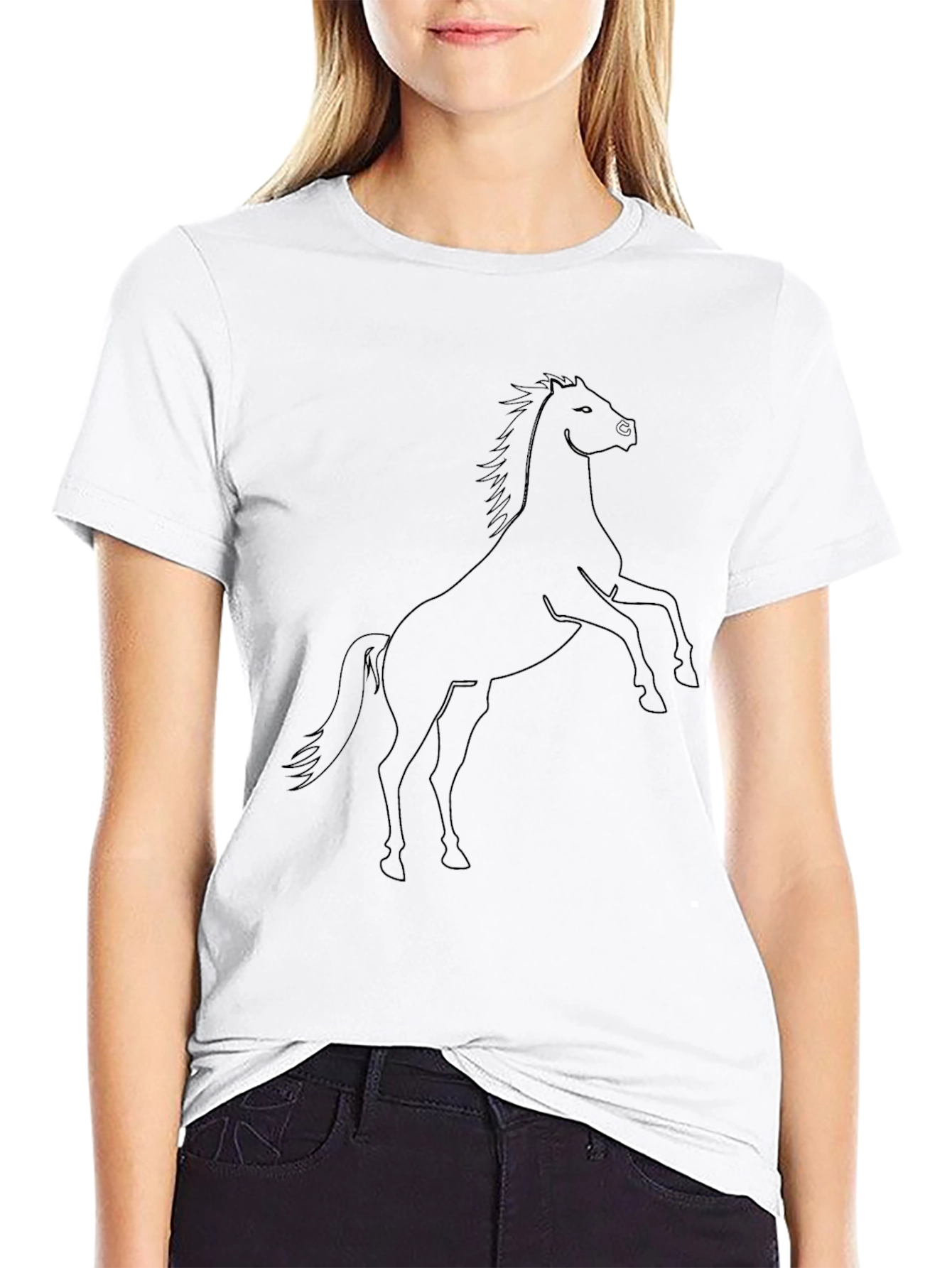 Black Horse Graphic Tee - Mens Casual Shirt