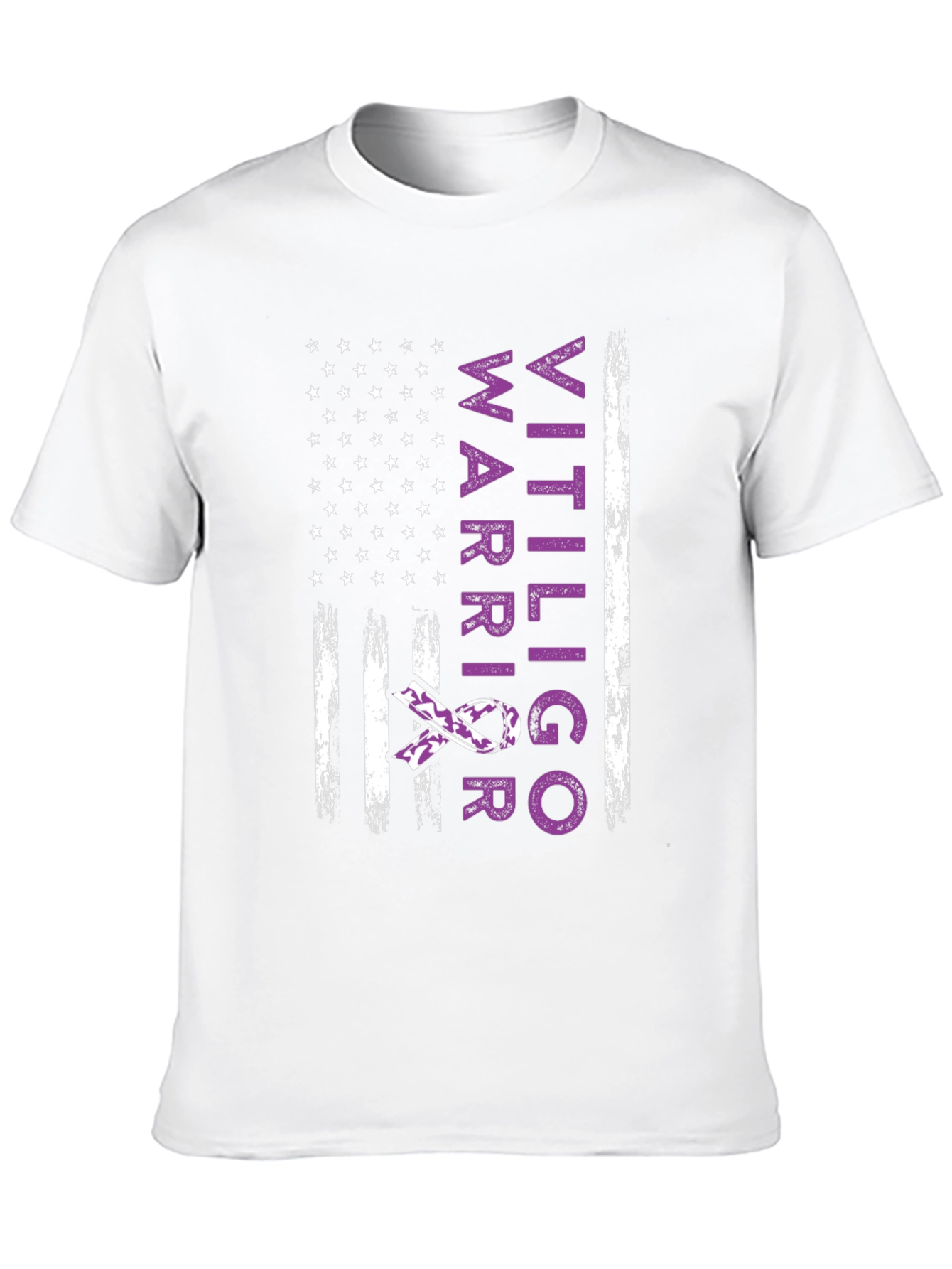Vitiligo Warrior American Flag T-Shirt