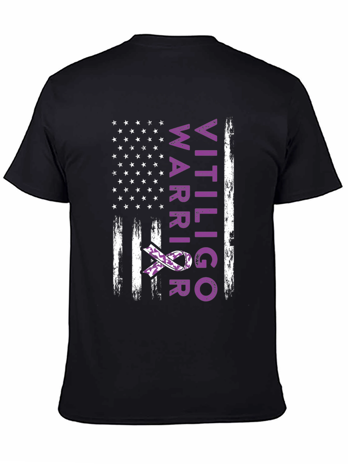 Vitiligo Warrior American Flag T-Shirt