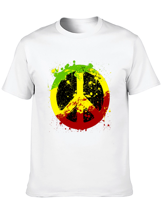 Rasta Peace Sign Graphic T-Shirt