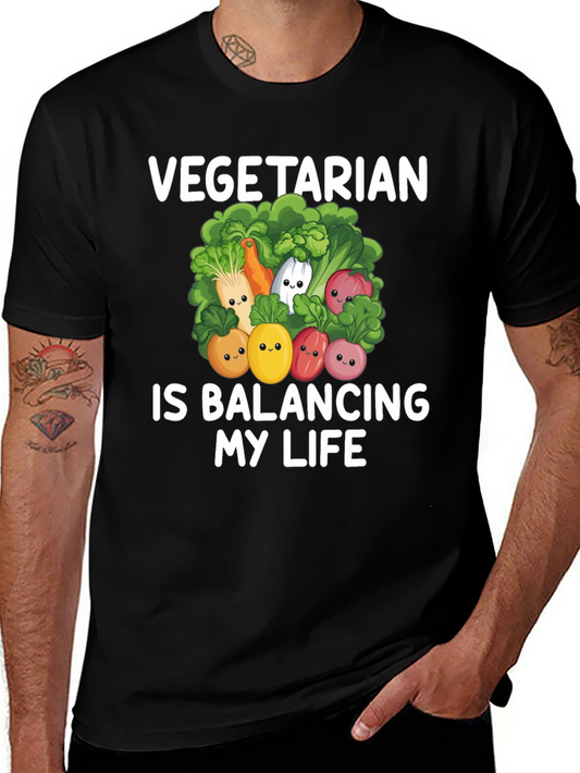 Vegetarian Balancing Life Graphic Tee