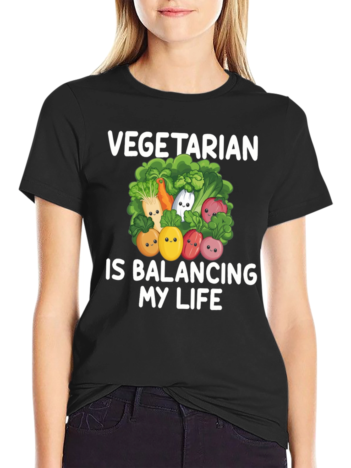 Vegetarian Balancing Life Graphic Tee