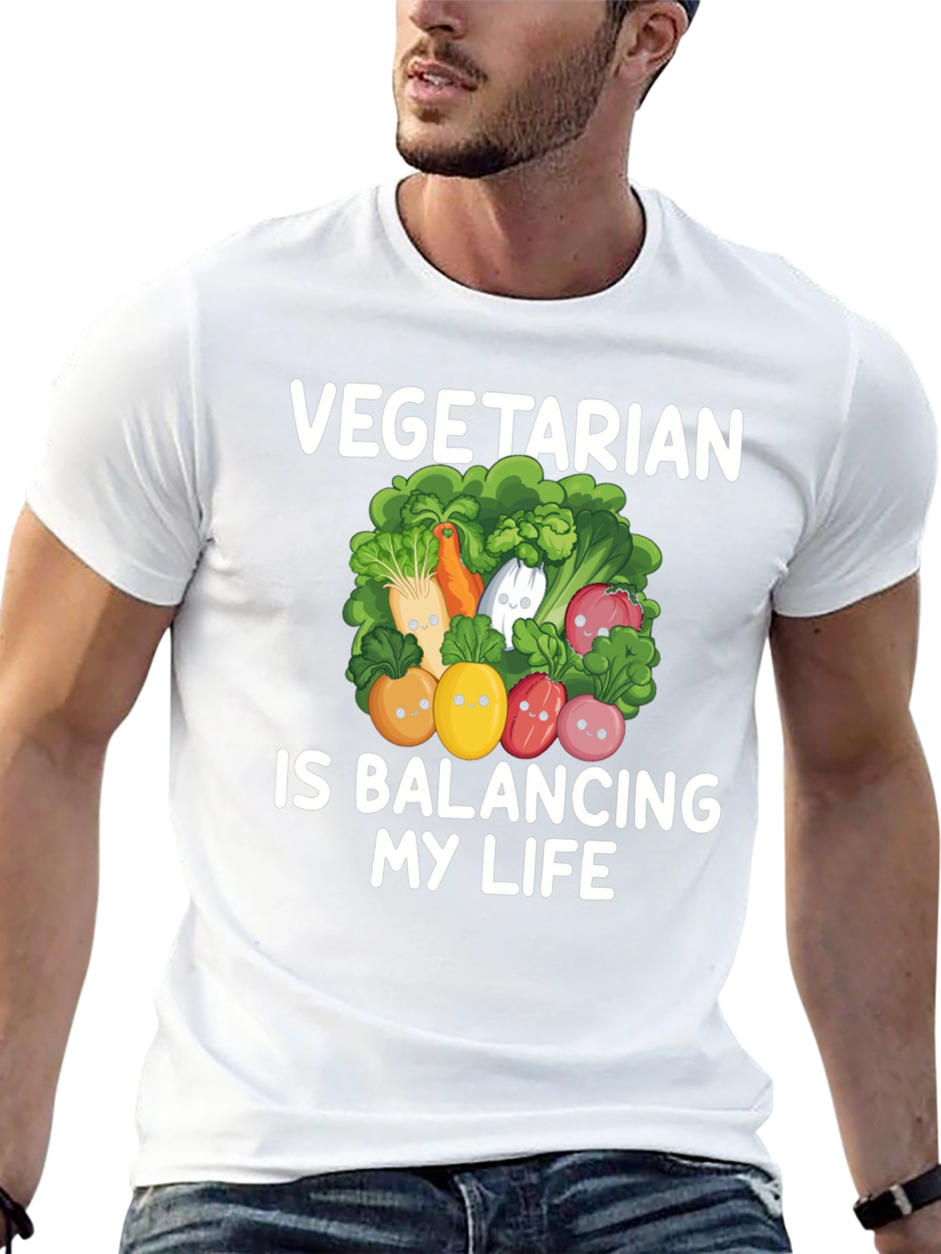 Vegetarian Balancing Life Graphic Tee