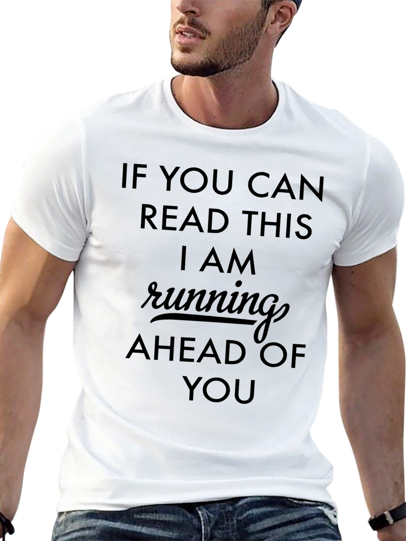 Running Ahead Slogan T-Shirt
