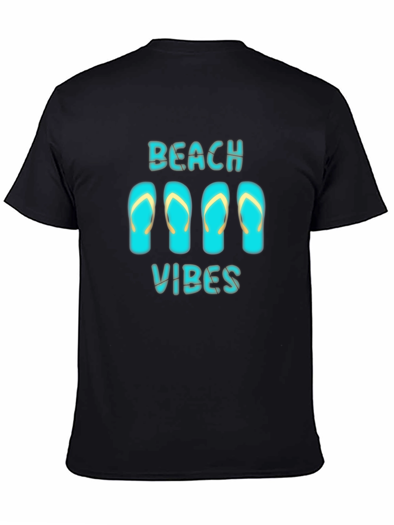 Beach Vibes Black Graphic T-Shirt