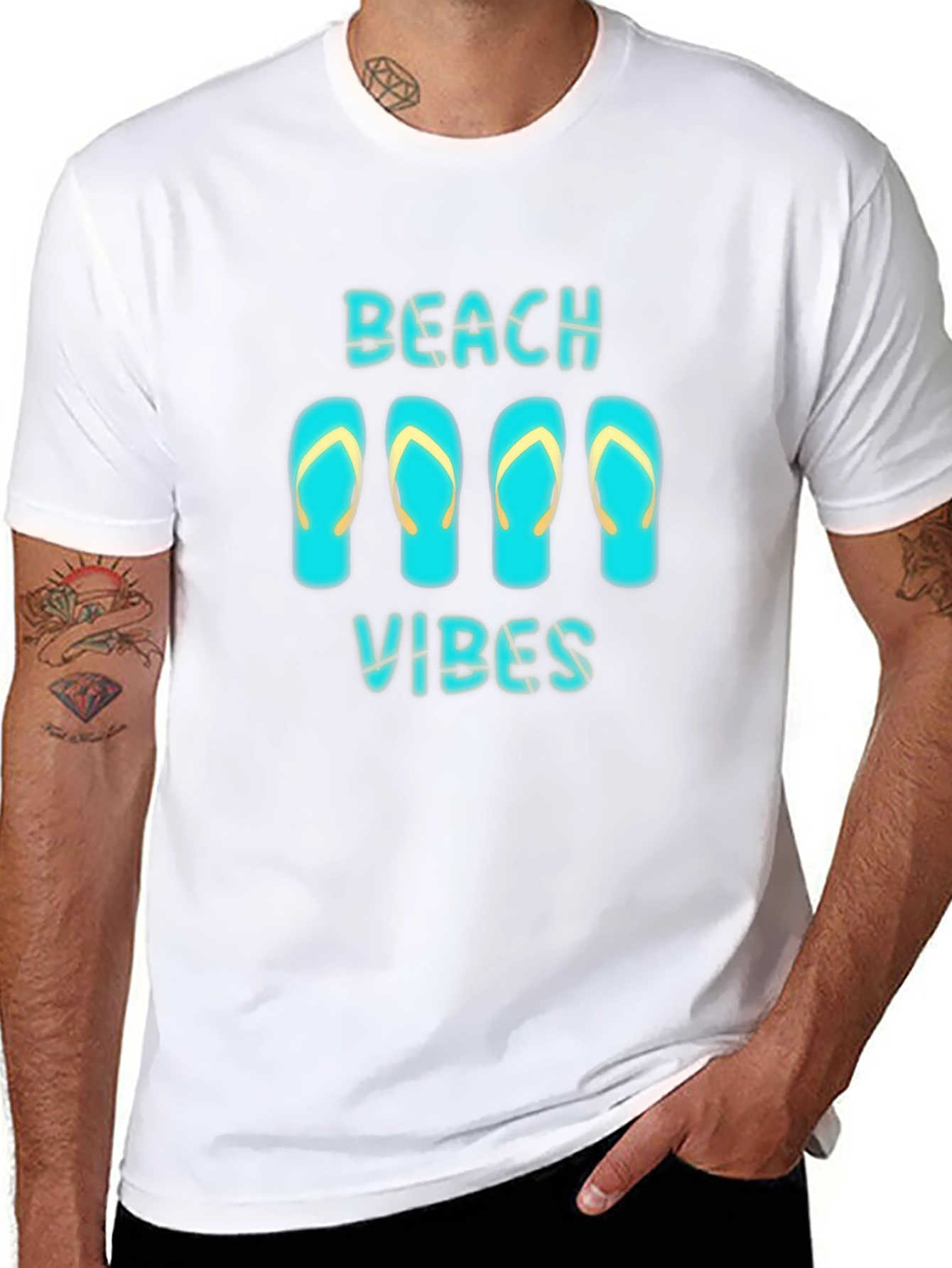 Beach Vibes Black Graphic T-Shirt