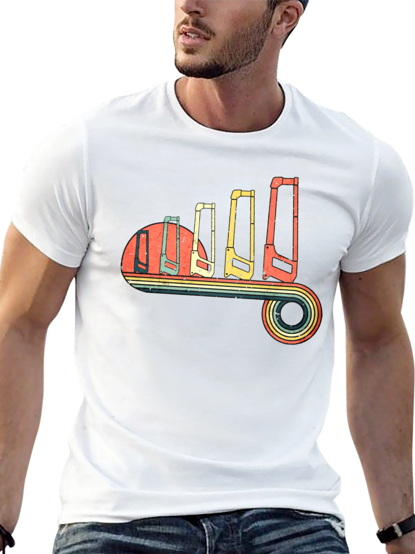 Retro Hand Saw Evolution T-Shirt