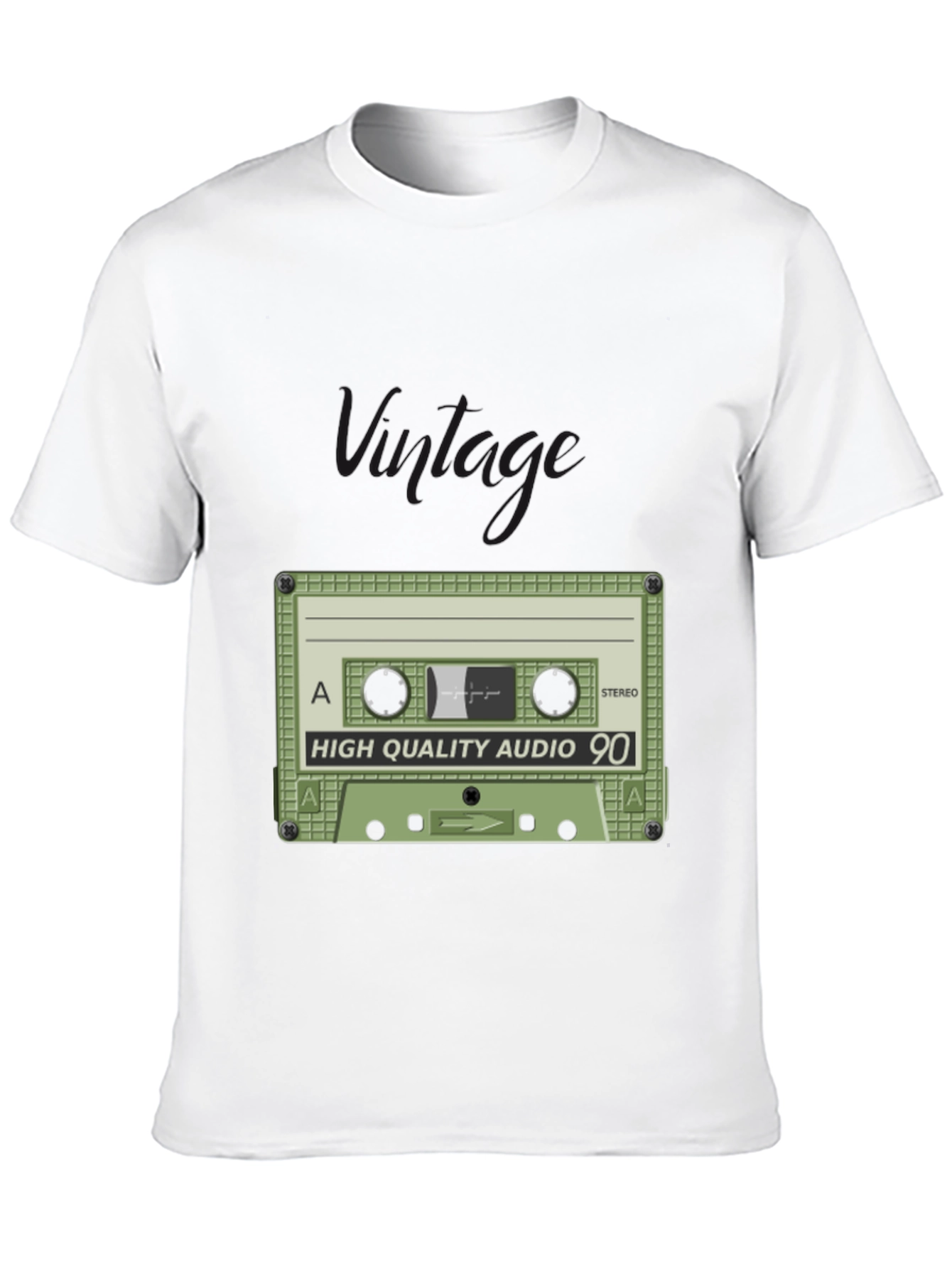 Retro Cassette Tape Graphic T-Shirt - Black