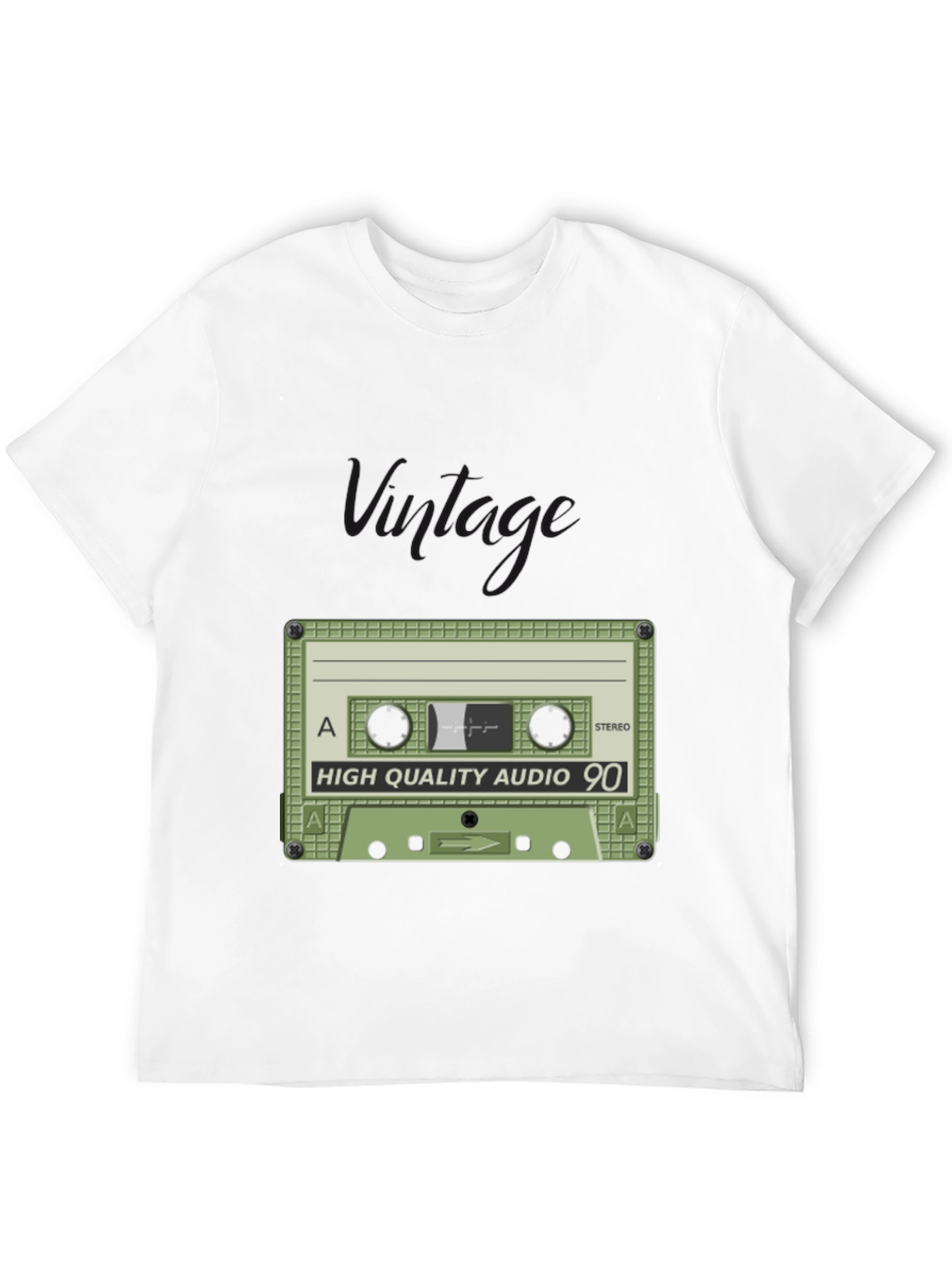 Retro Cassette Tape Graphic T-Shirt - Black