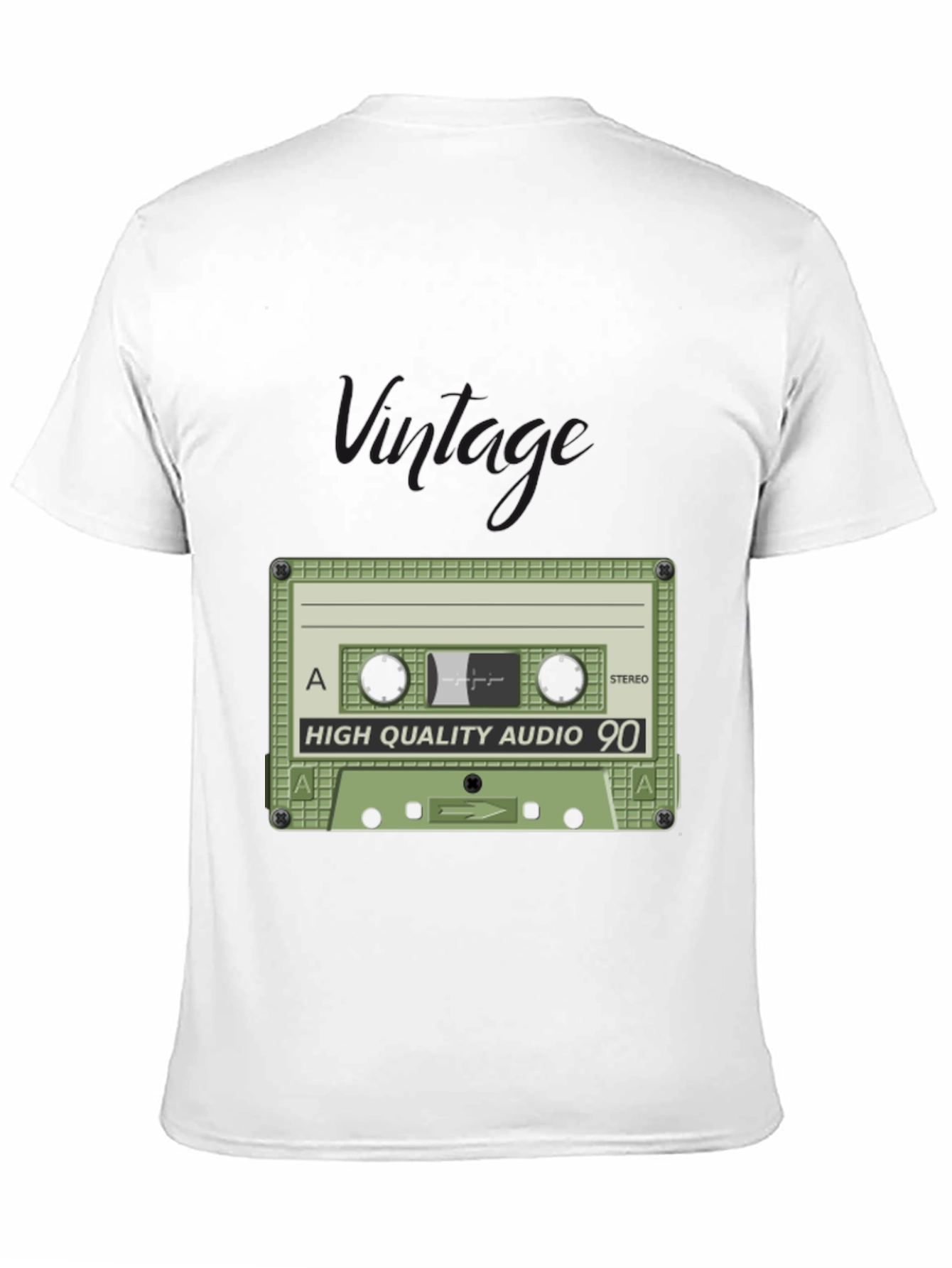 Retro Cassette Tape Graphic T-Shirt - Black
