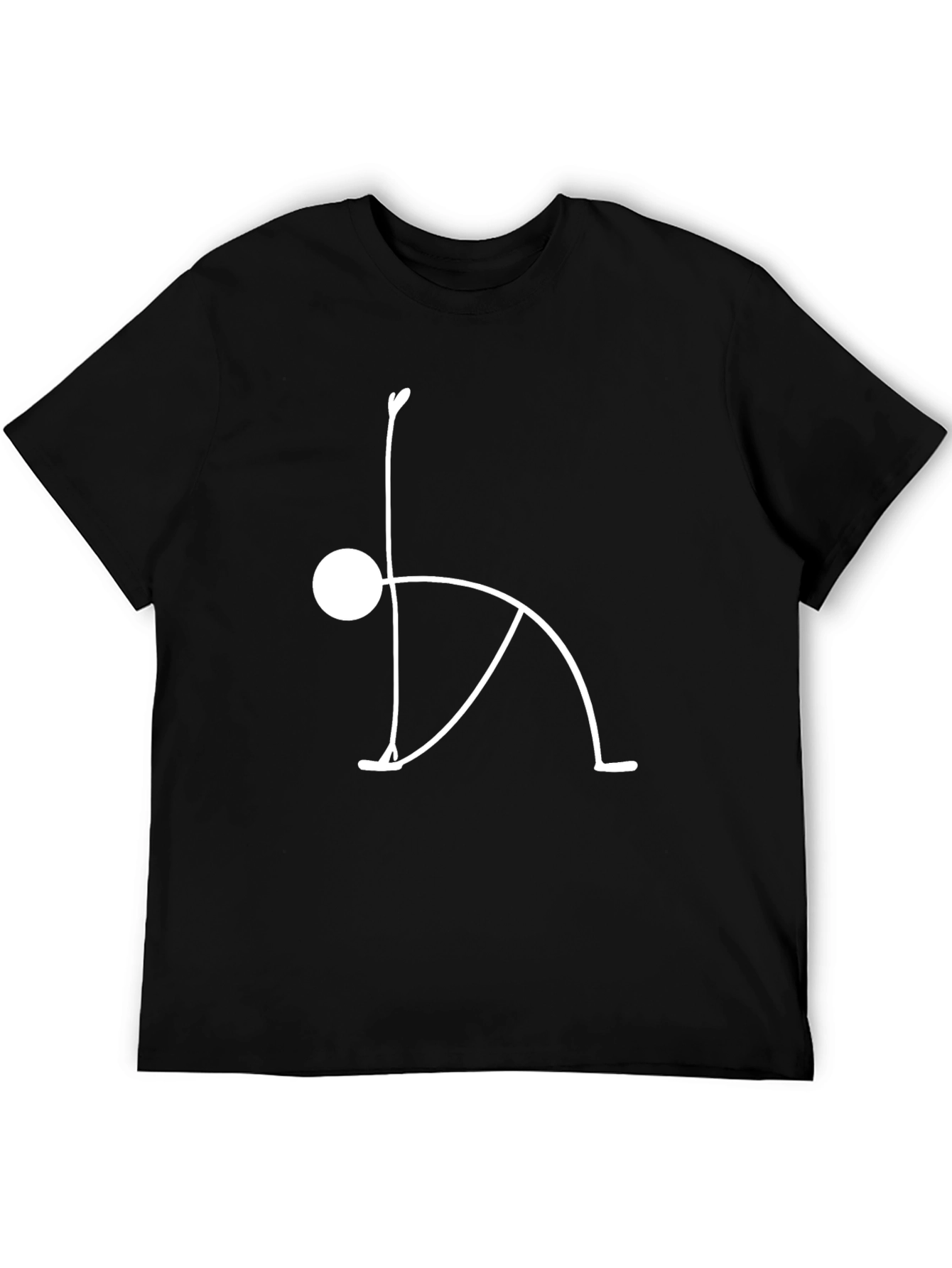 Yoga Pose Graphic Tee - Relaxed Fit Black T-Shirt