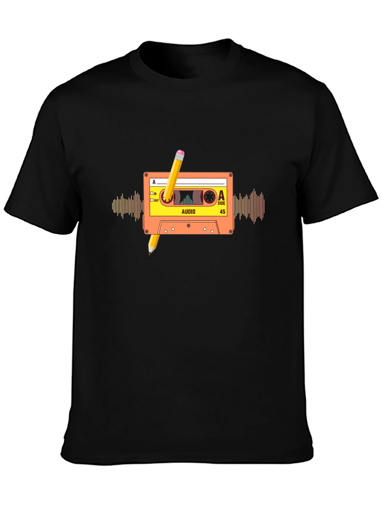 Retro Cassette Tape Pencil T-Shirt