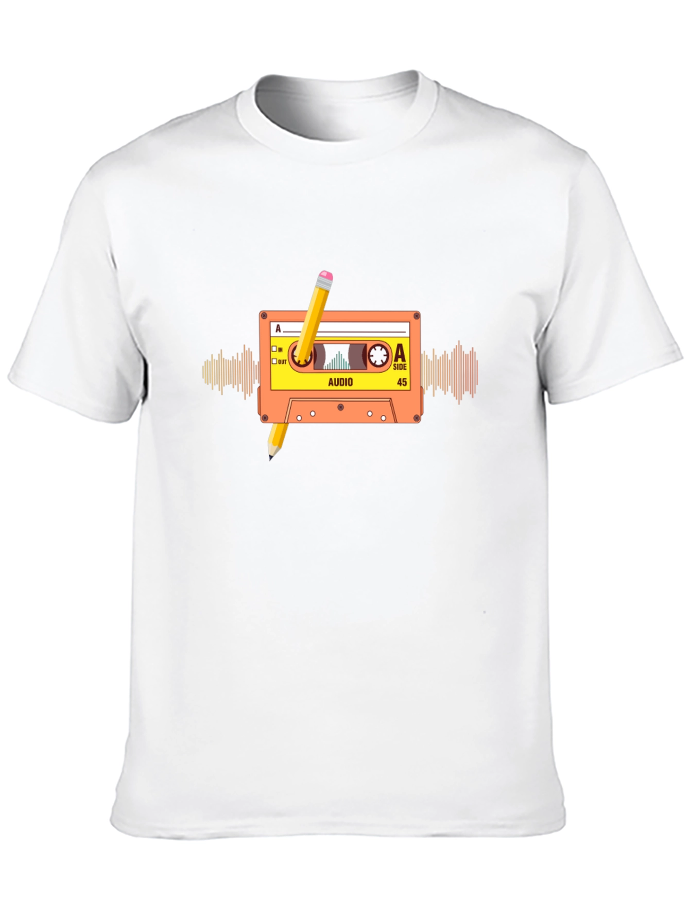 Retro Cassette Tape Pencil T-Shirt