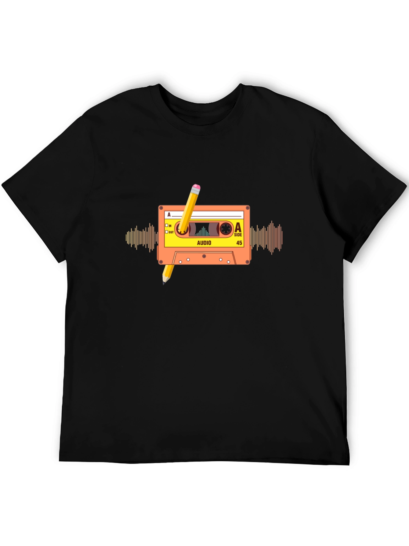 Retro Cassette Tape Pencil T-Shirt
