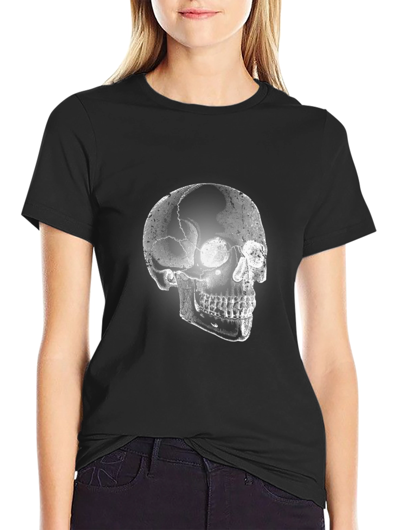 Skull Graphic Print T-Shirt - Mens Casual Tee