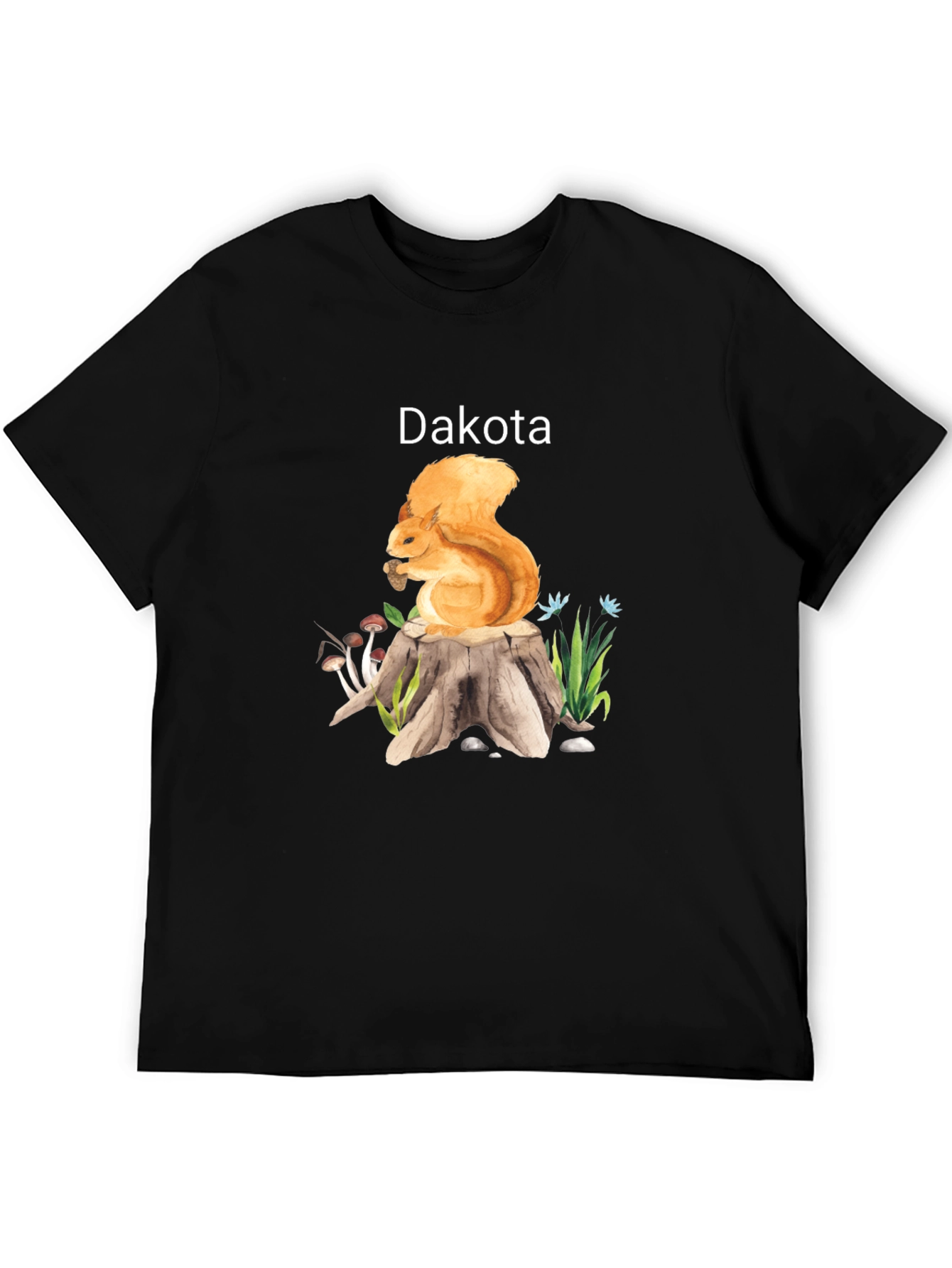 Dakota Squirrel Stump Black T-Shirt