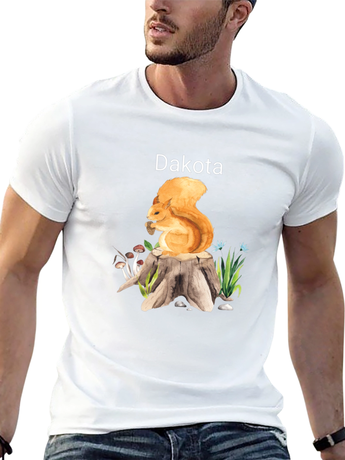 Dakota Squirrel Stump Black T-Shirt