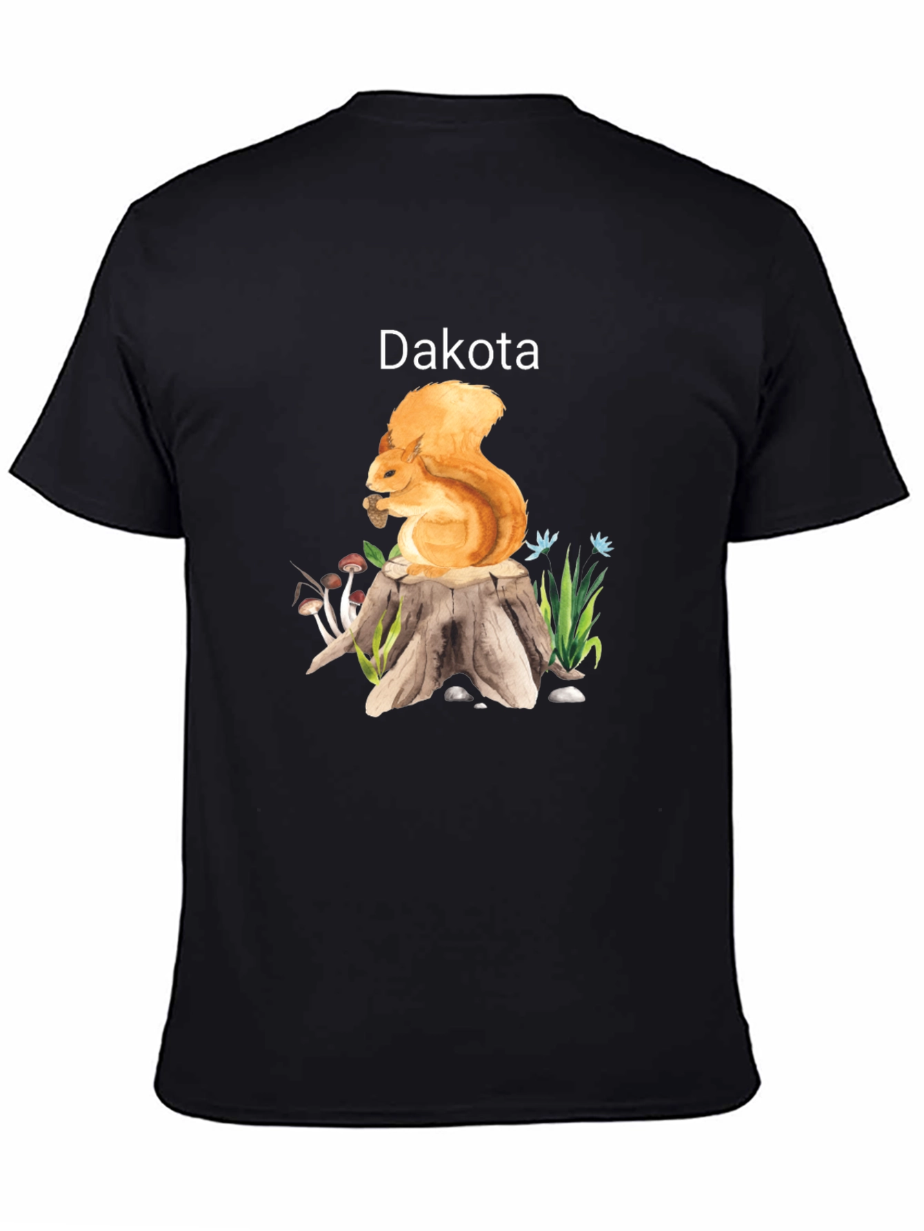 Dakota Squirrel Stump Black T-Shirt