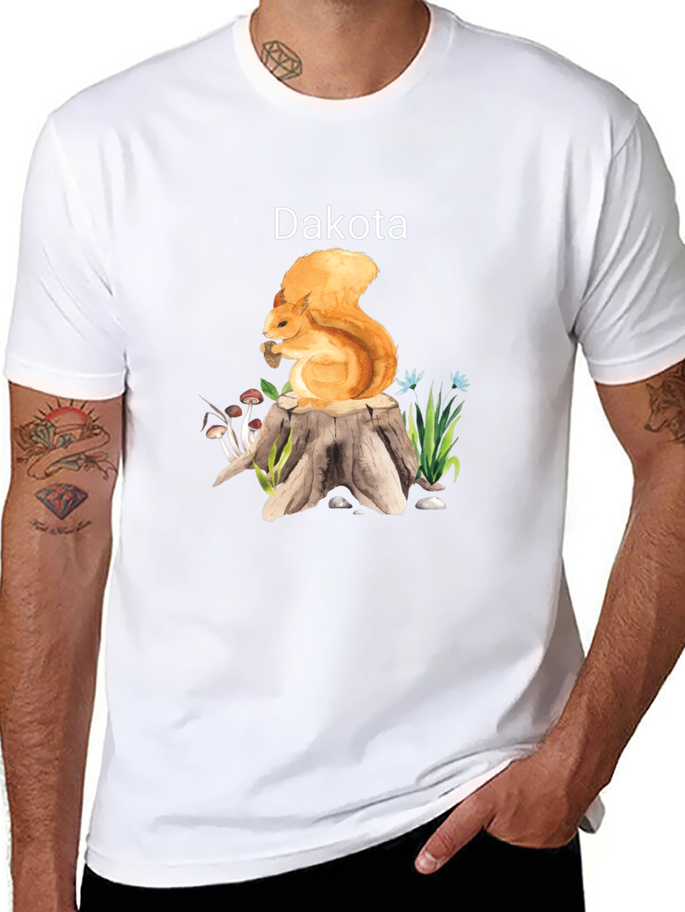 Dakota Squirrel Stump Black T-Shirt