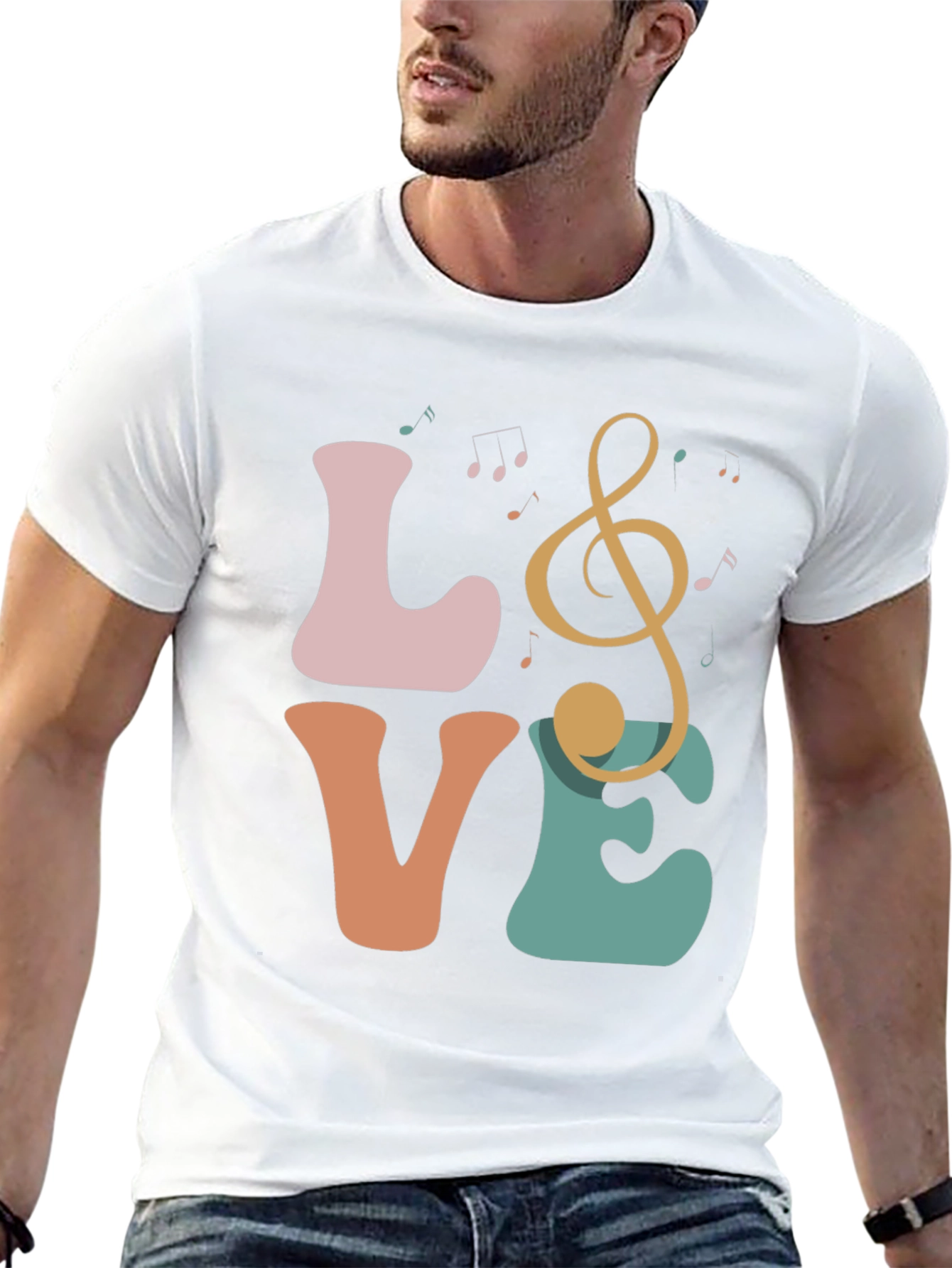 Love Music Treble Clef Graphic T-Shirt