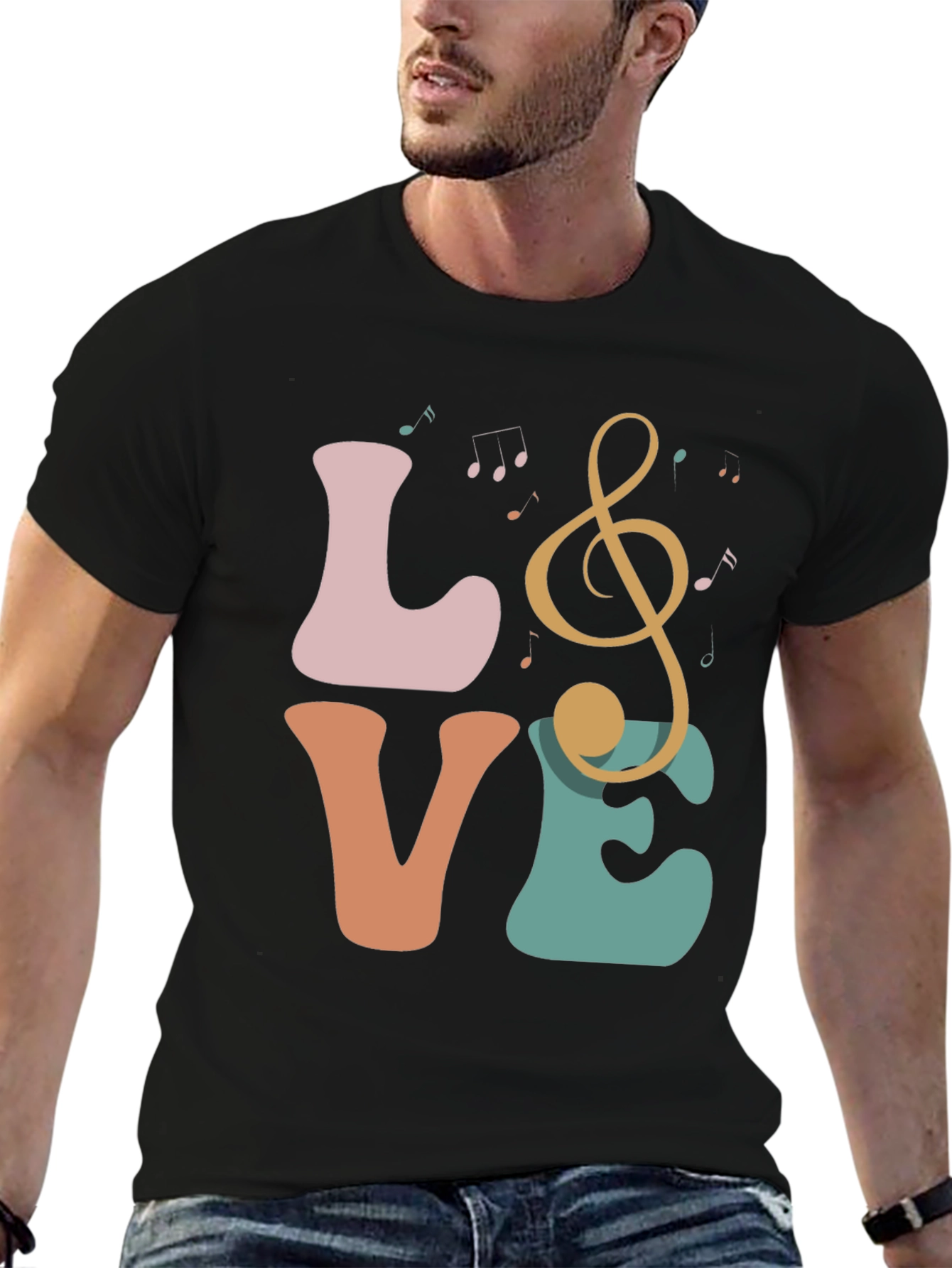 Love Music Treble Clef Graphic T-Shirt