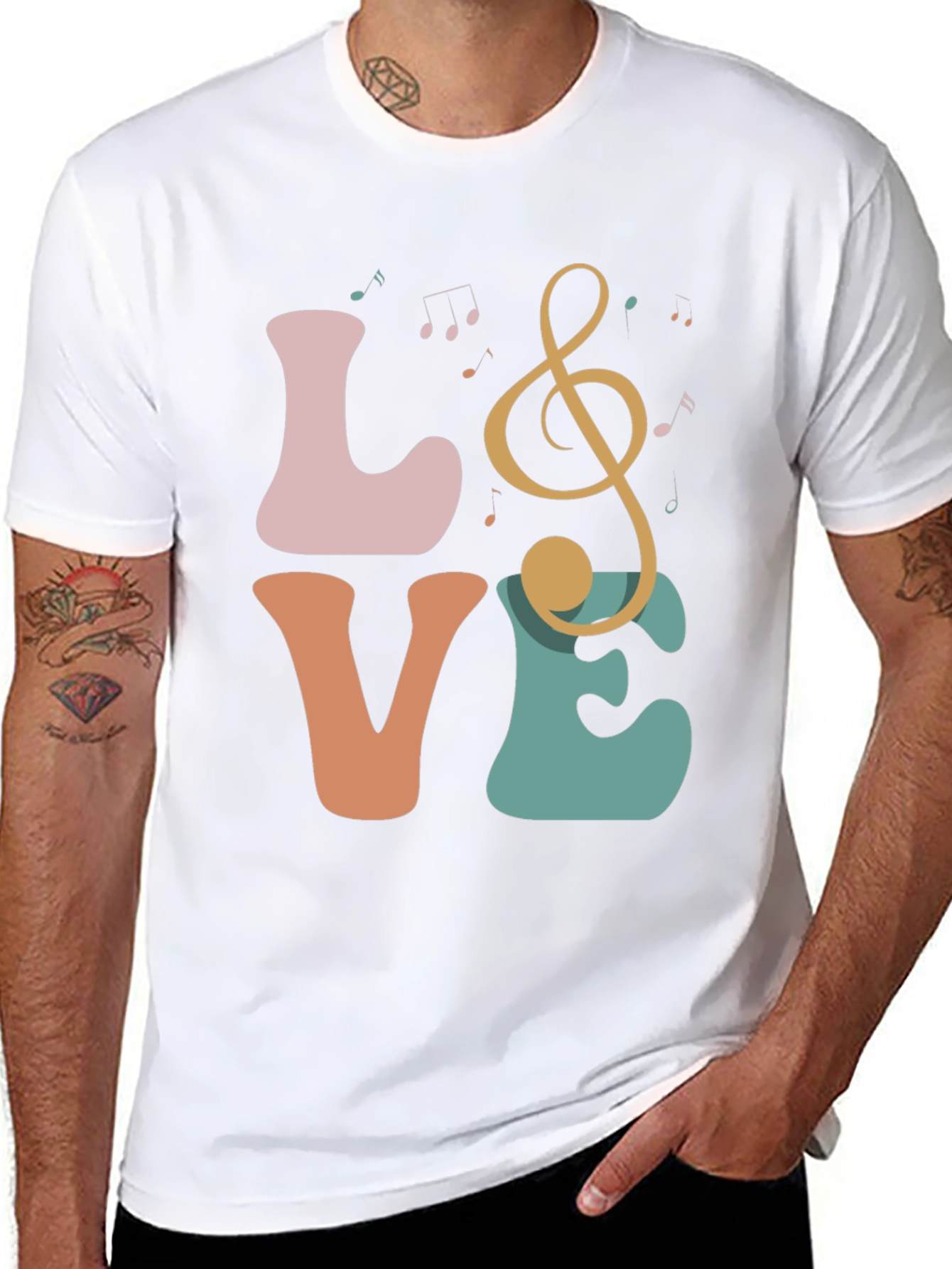 Love Music Treble Clef Graphic T-Shirt