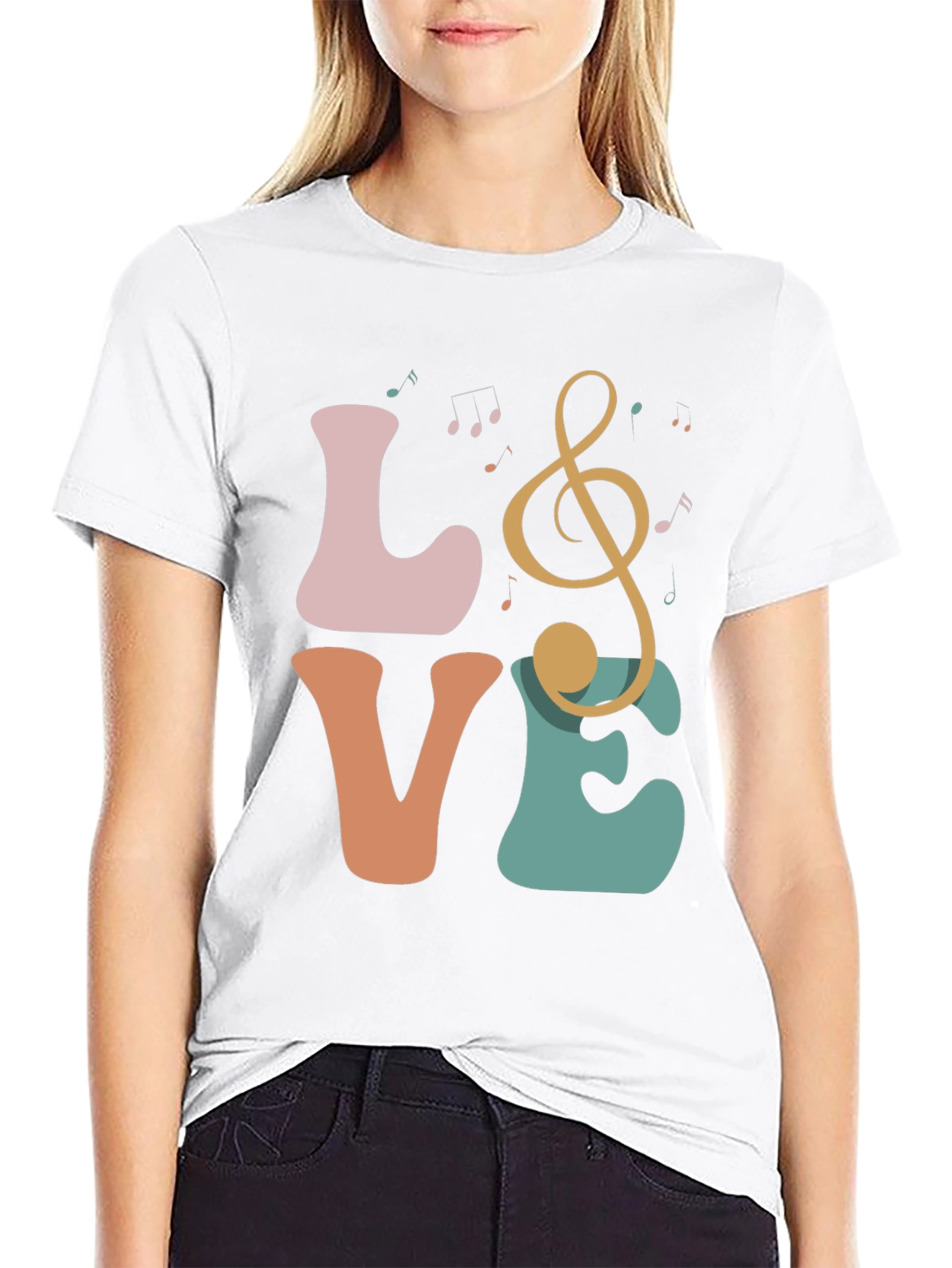 Love Music Treble Clef Graphic T-Shirt