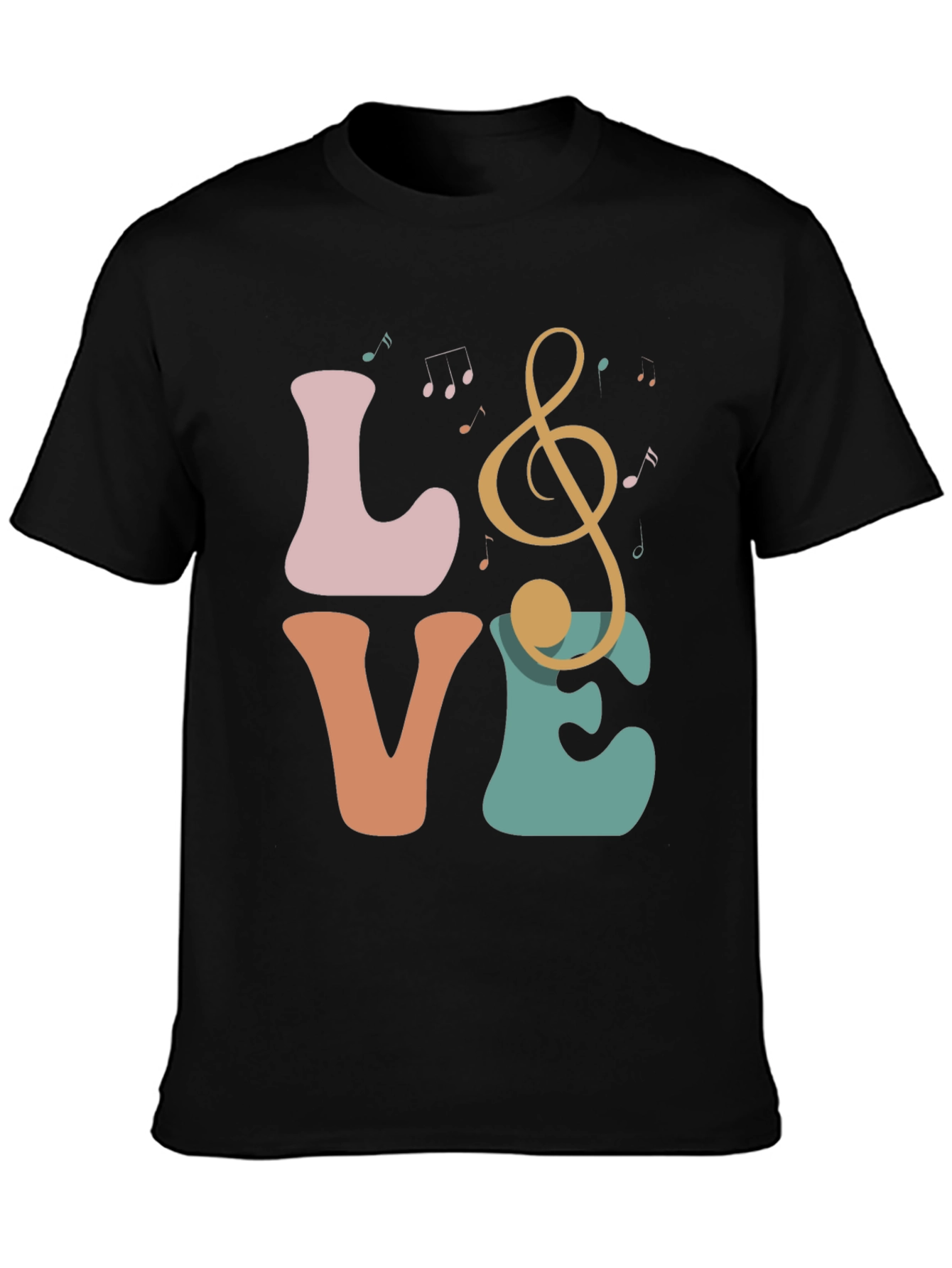 Love Music Treble Clef Graphic T-Shirt