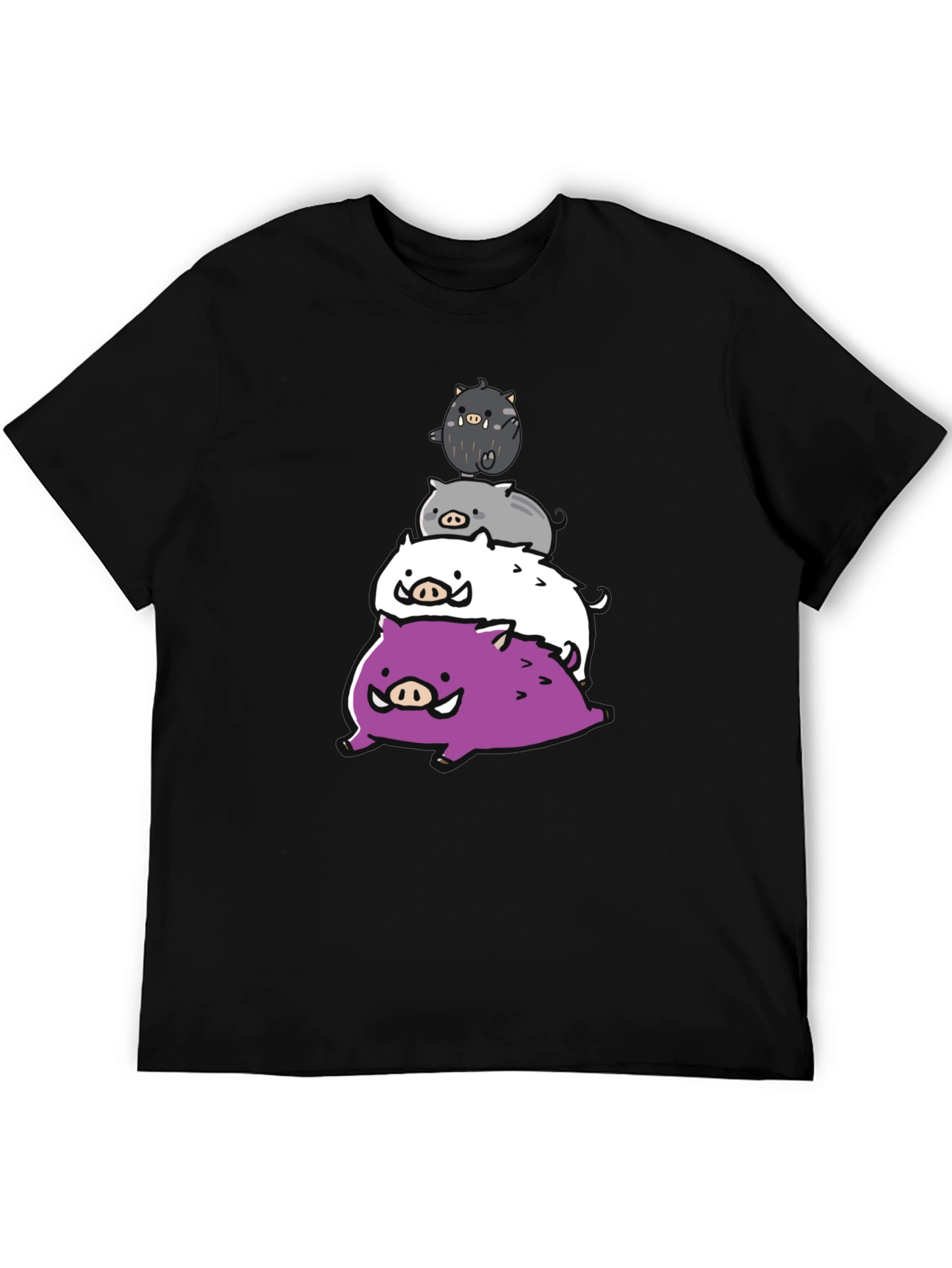Stacked Boar Tee - Fun Graphic Print T-Shirt