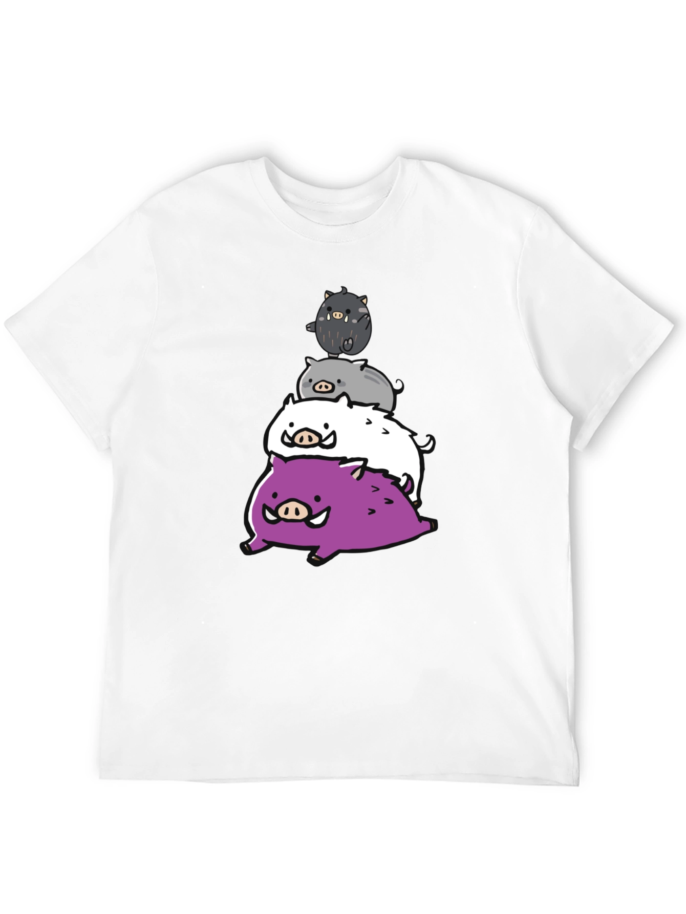 Stacked Boar Tee - Fun Graphic Print T-Shirt
