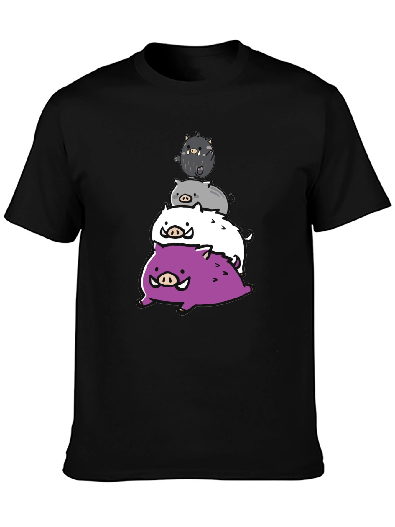Stacked Boar Tee - Fun Graphic Print T-Shirt