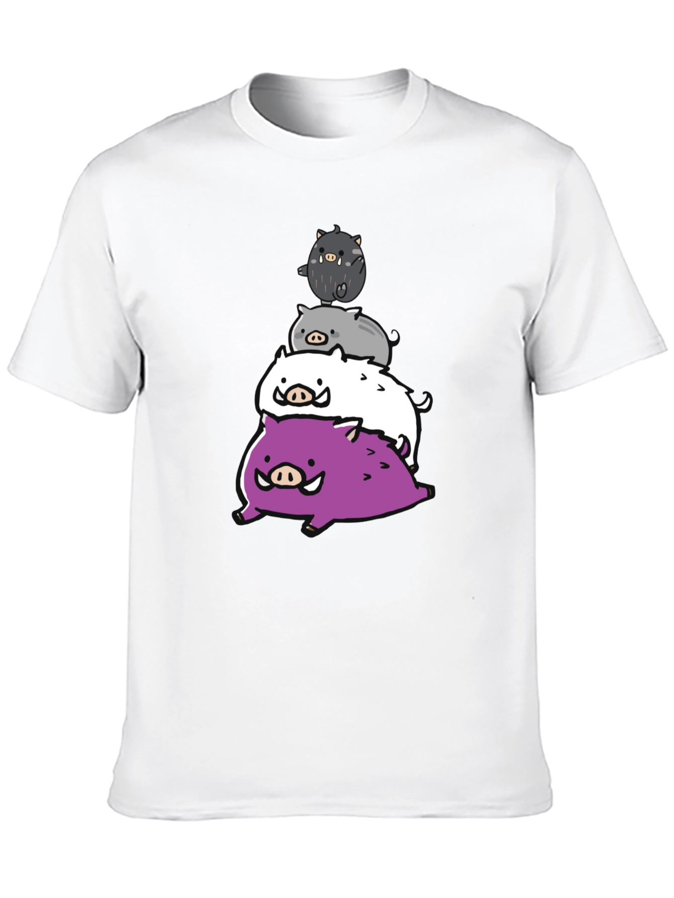 Stacked Boar Tee - Fun Graphic Print T-Shirt