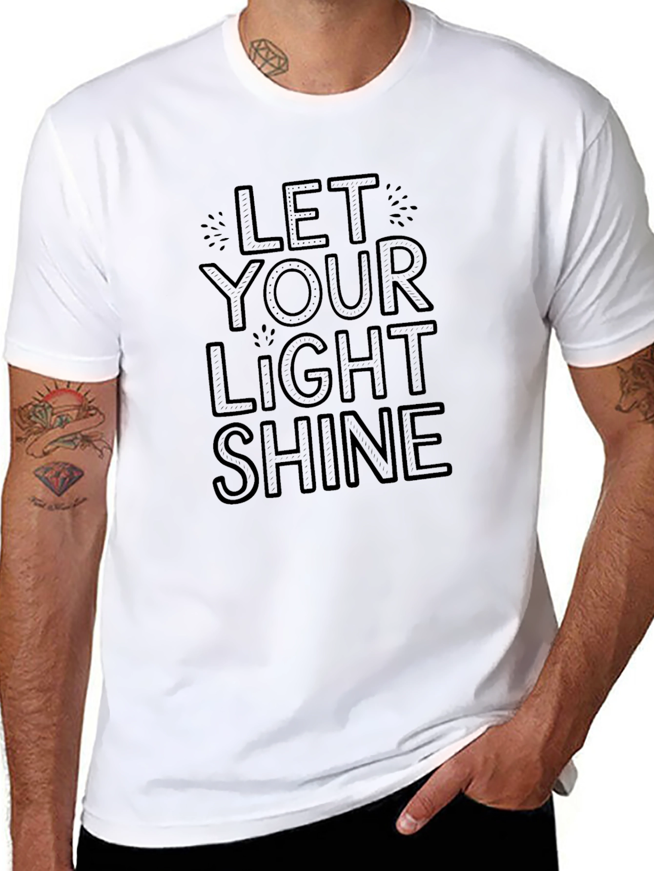 Let Your Light Shine Black Graphic Tee