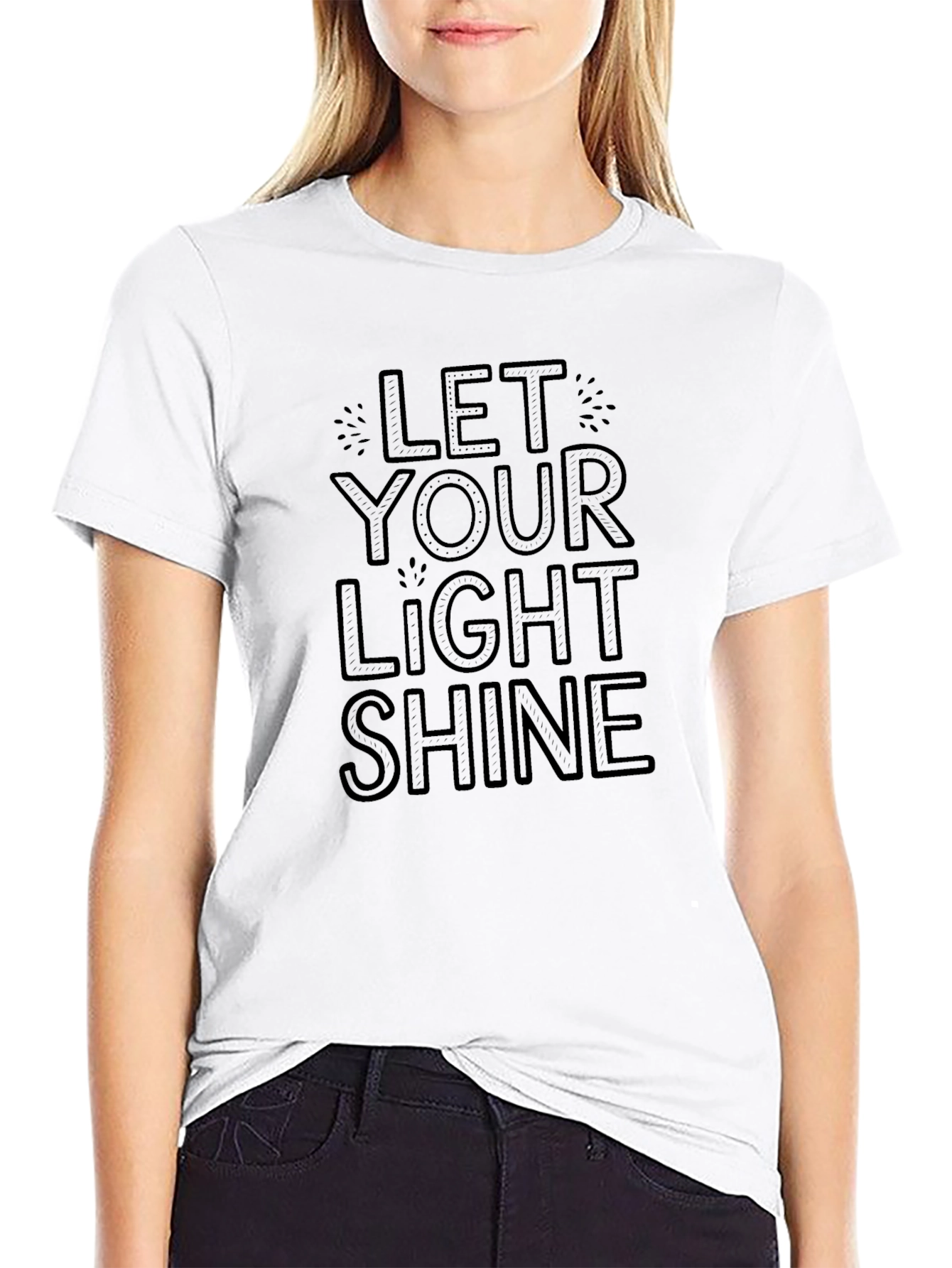 Let Your Light Shine Black Graphic Tee