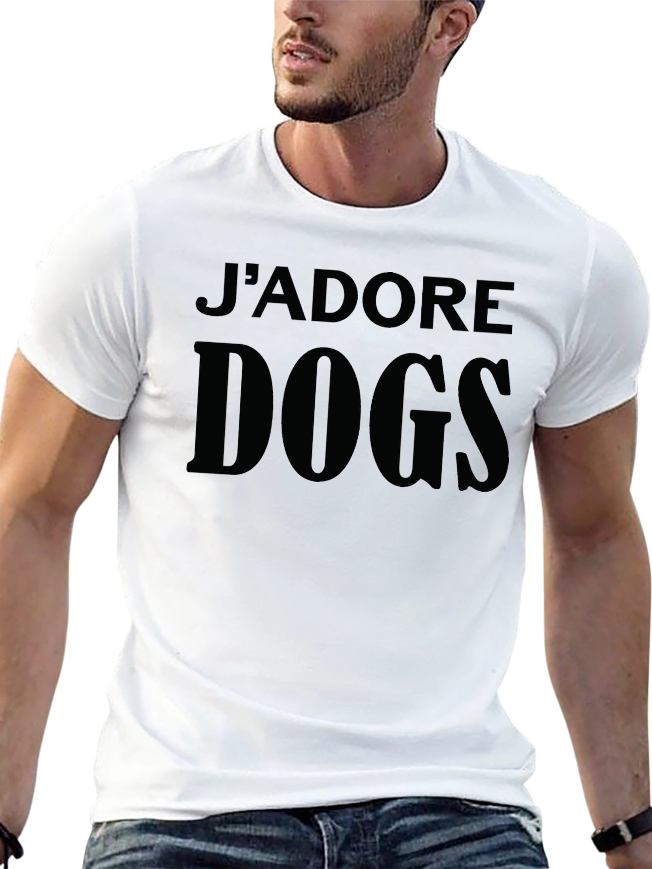 JADORE DOGS Black Cotton Graphic Tee