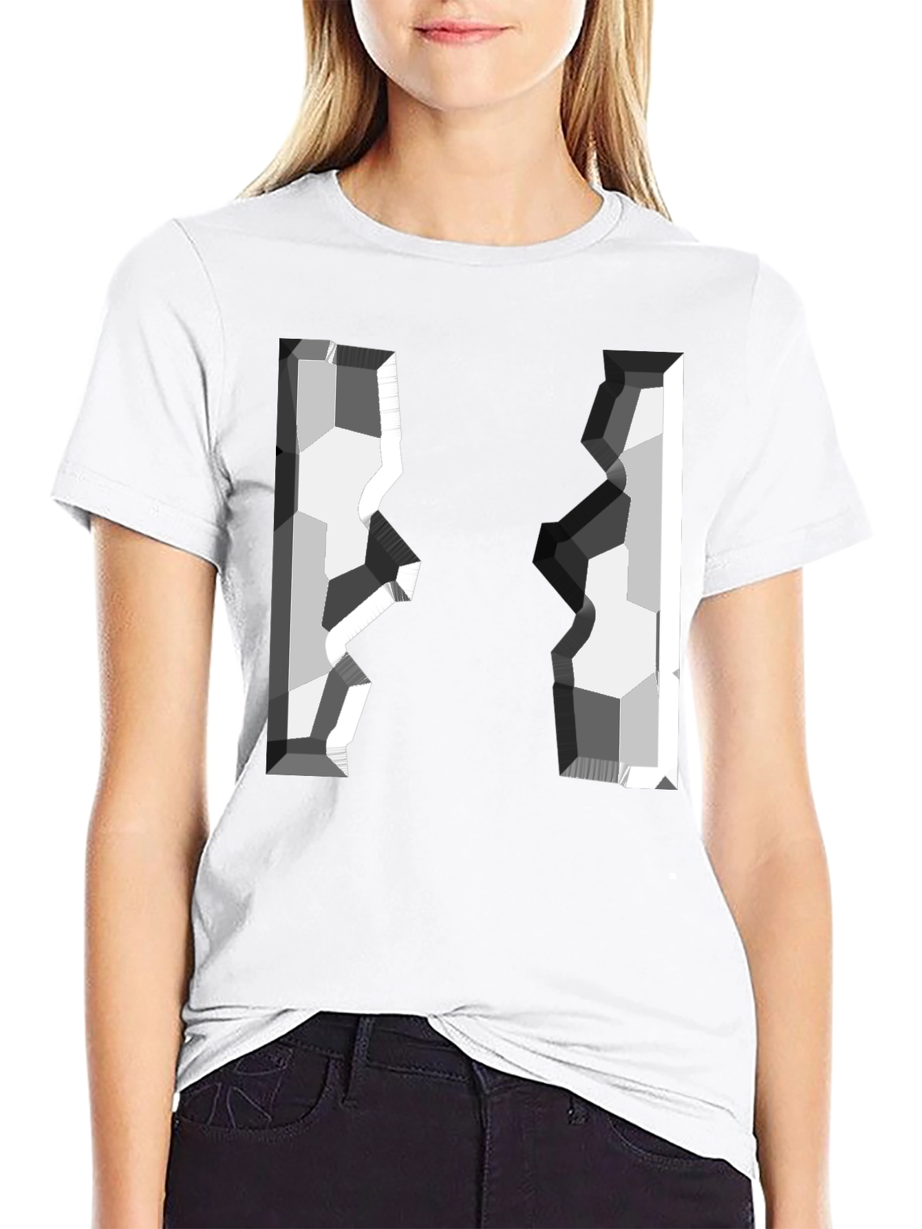 Abstract Geometric Graphic Tee - Modern Style