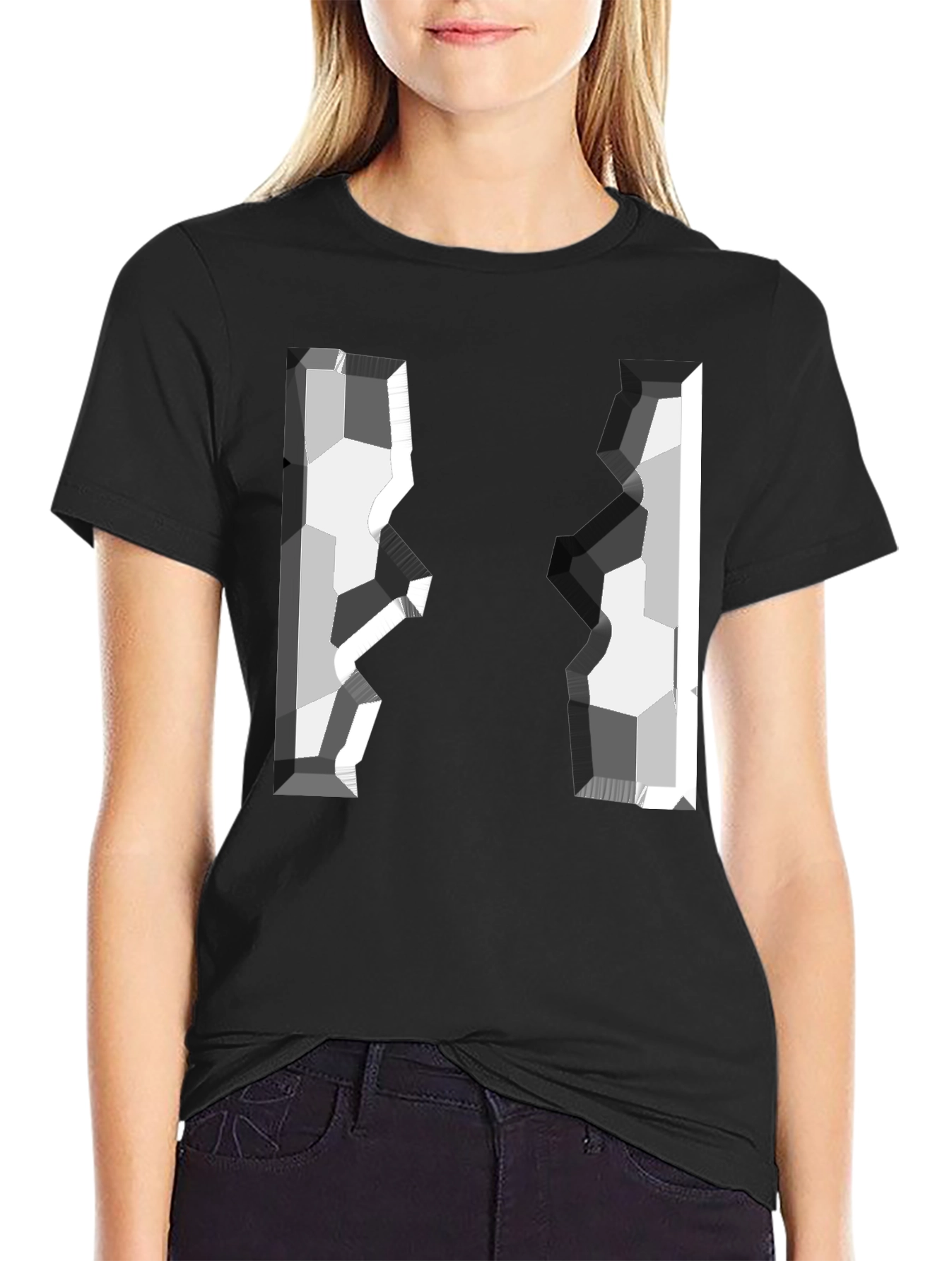 Abstract Geometric Graphic Tee - Modern Style