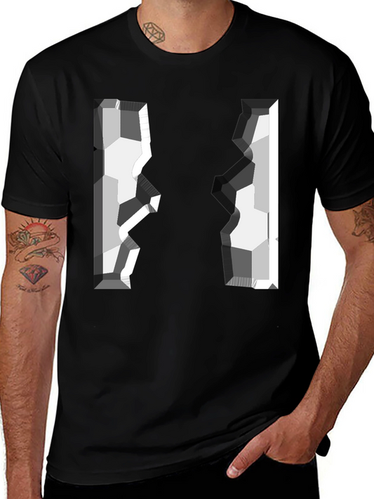 Abstract Geometric Graphic Tee - Modern Style