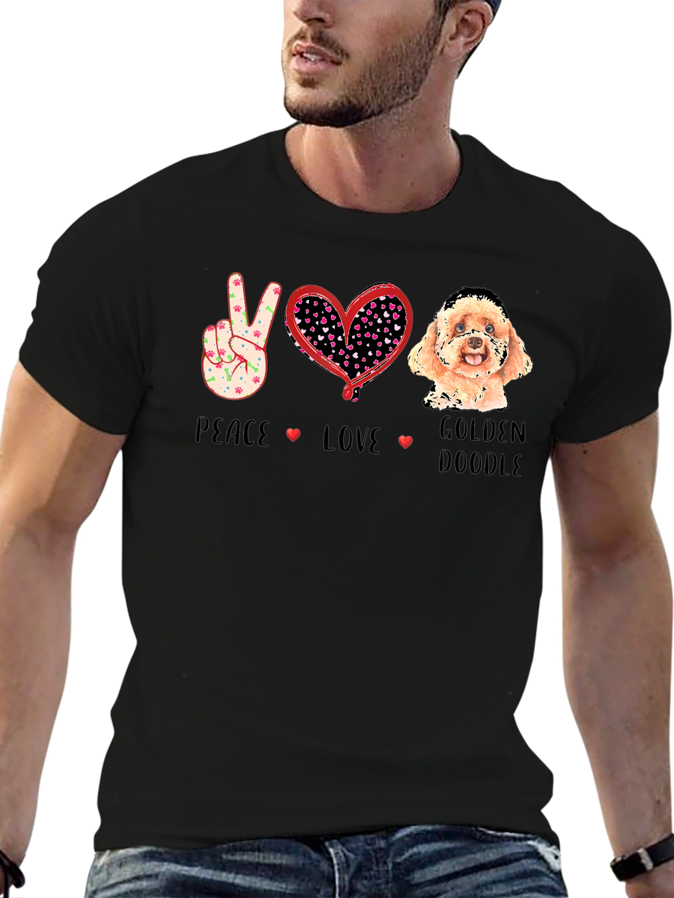 Peace Love Golden Doodle T-Shirt